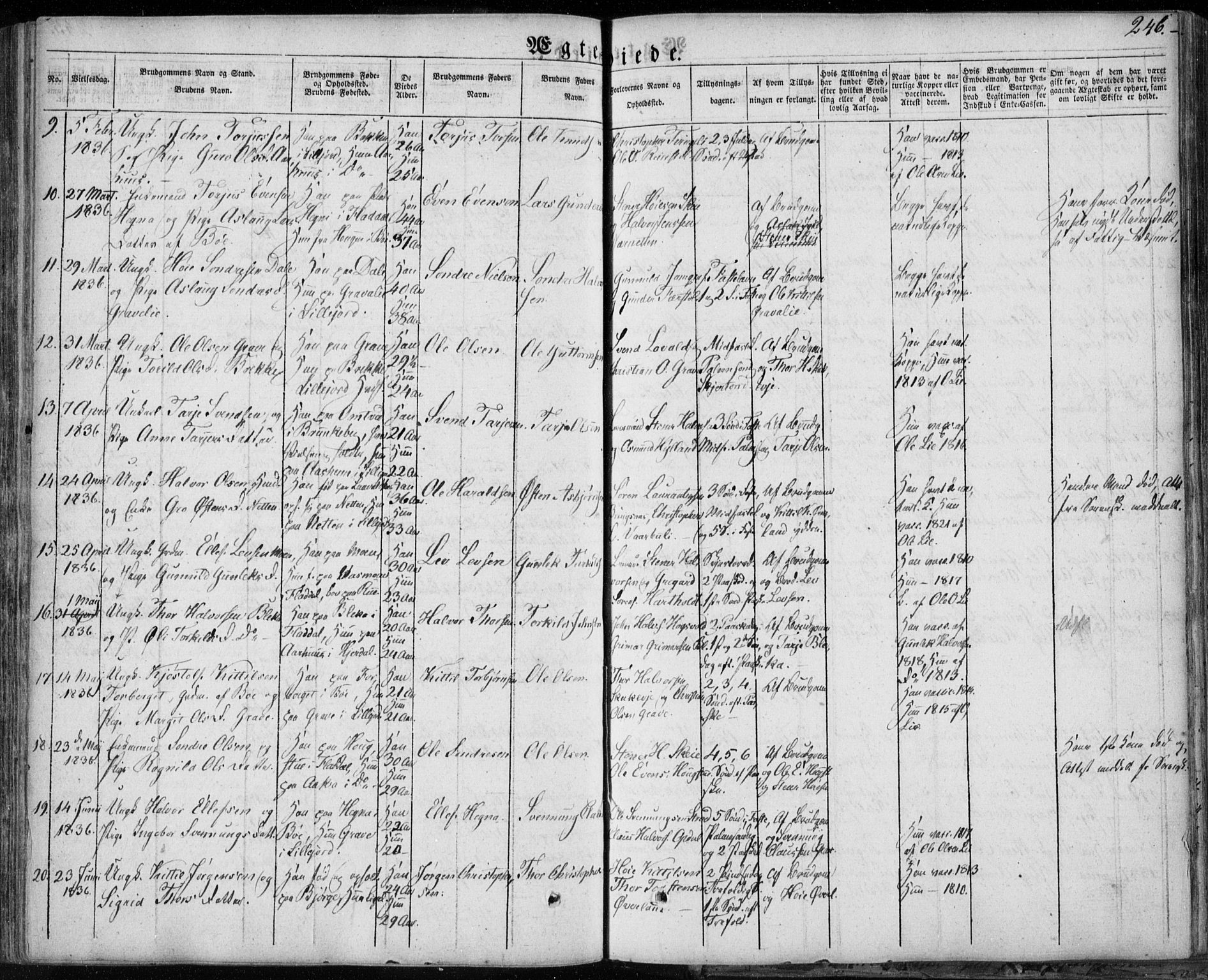 Seljord kirkebøker, AV/SAKO-A-20/F/Fa/L0011: Parish register (official) no. I 11, 1831-1849, p. 246