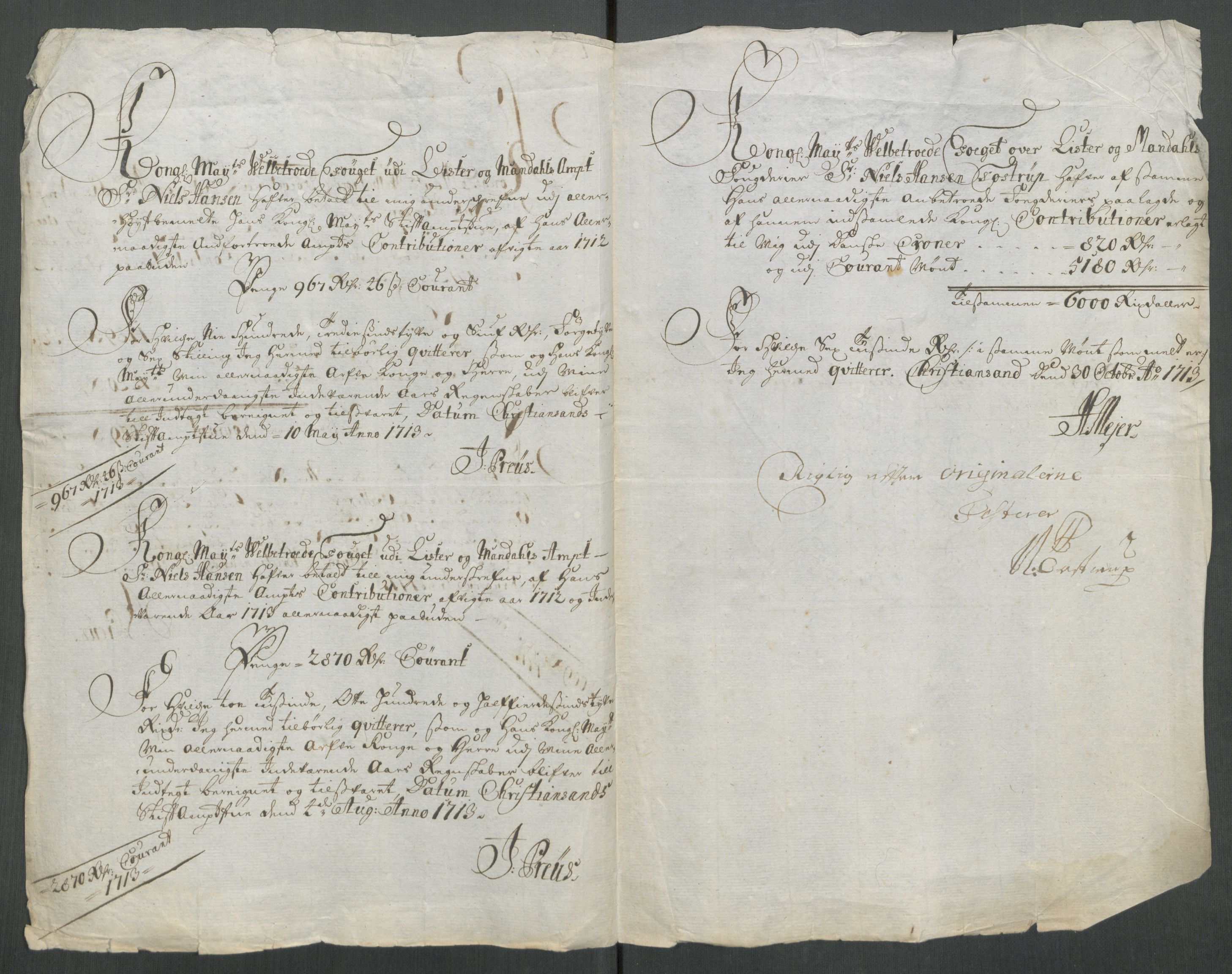 Rentekammeret inntil 1814, Reviderte regnskaper, Fogderegnskap, RA/EA-4092/R43/L2556: Fogderegnskap Lista og Mandal, 1713, p. 526