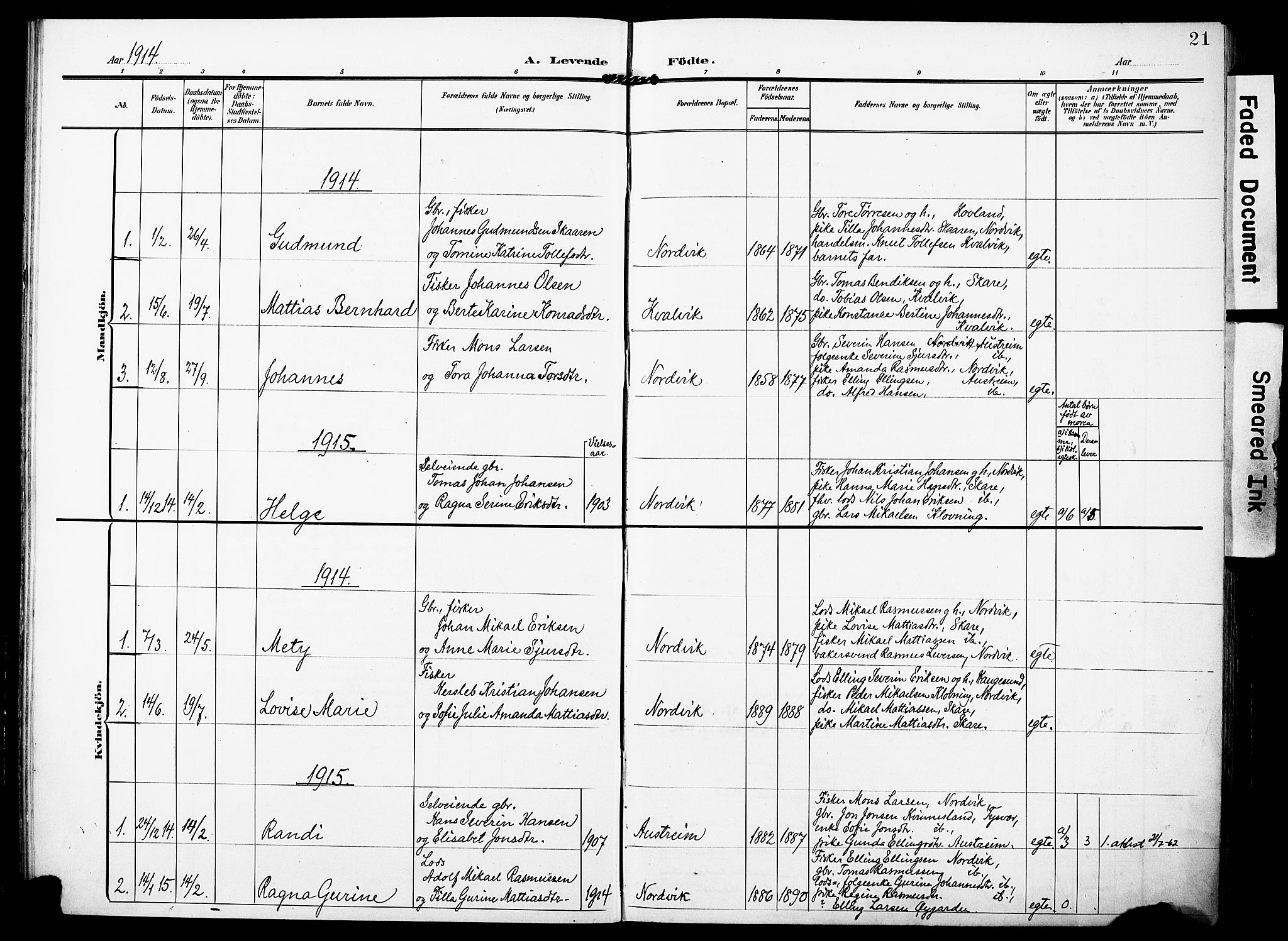 Torvastad sokneprestkontor, AV/SAST-A -101857/H/Ha/Haa/L0018: Parish register (official) no. A 17, 1903-1925, p. 21