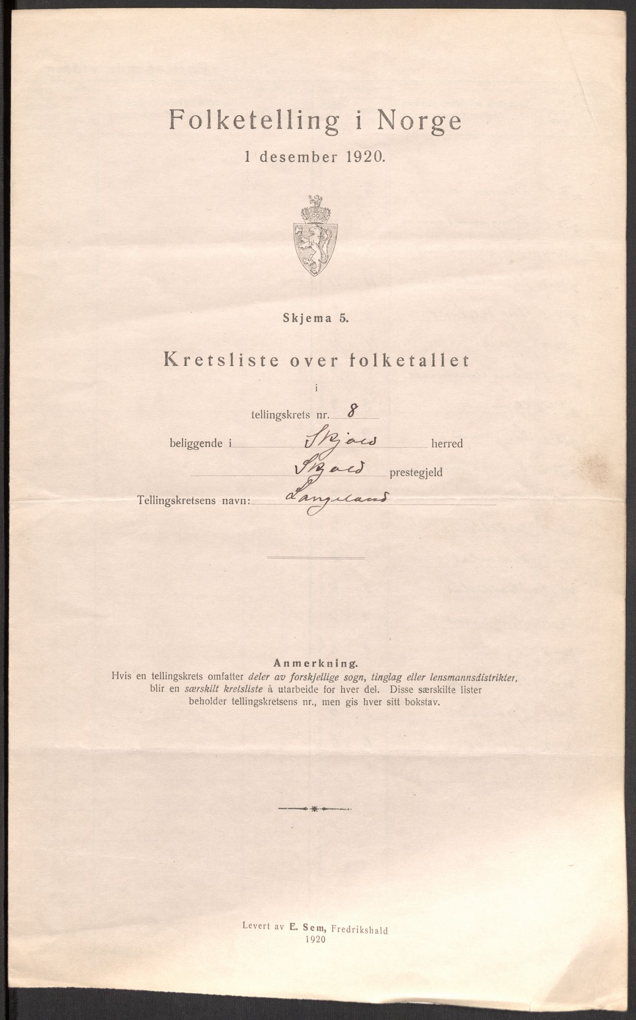 SAST, 1920 census for Skjold, 1920, p. 28