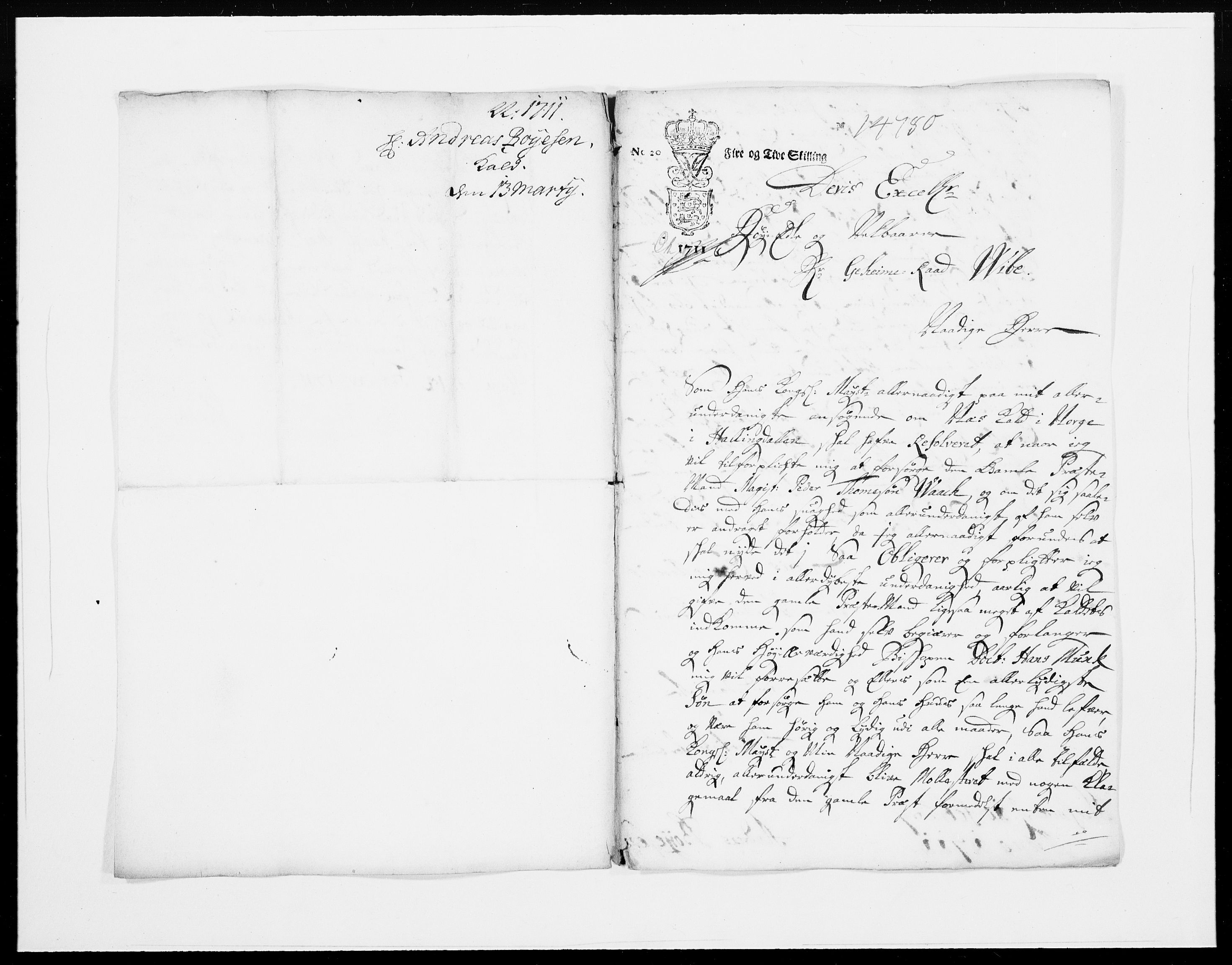 Danske Kanselli 1572-1799, AV/RA-EA-3023/F/Fc/Fcc/Fcca/L0070: Norske innlegg 1572-1799, 1711, p. 157