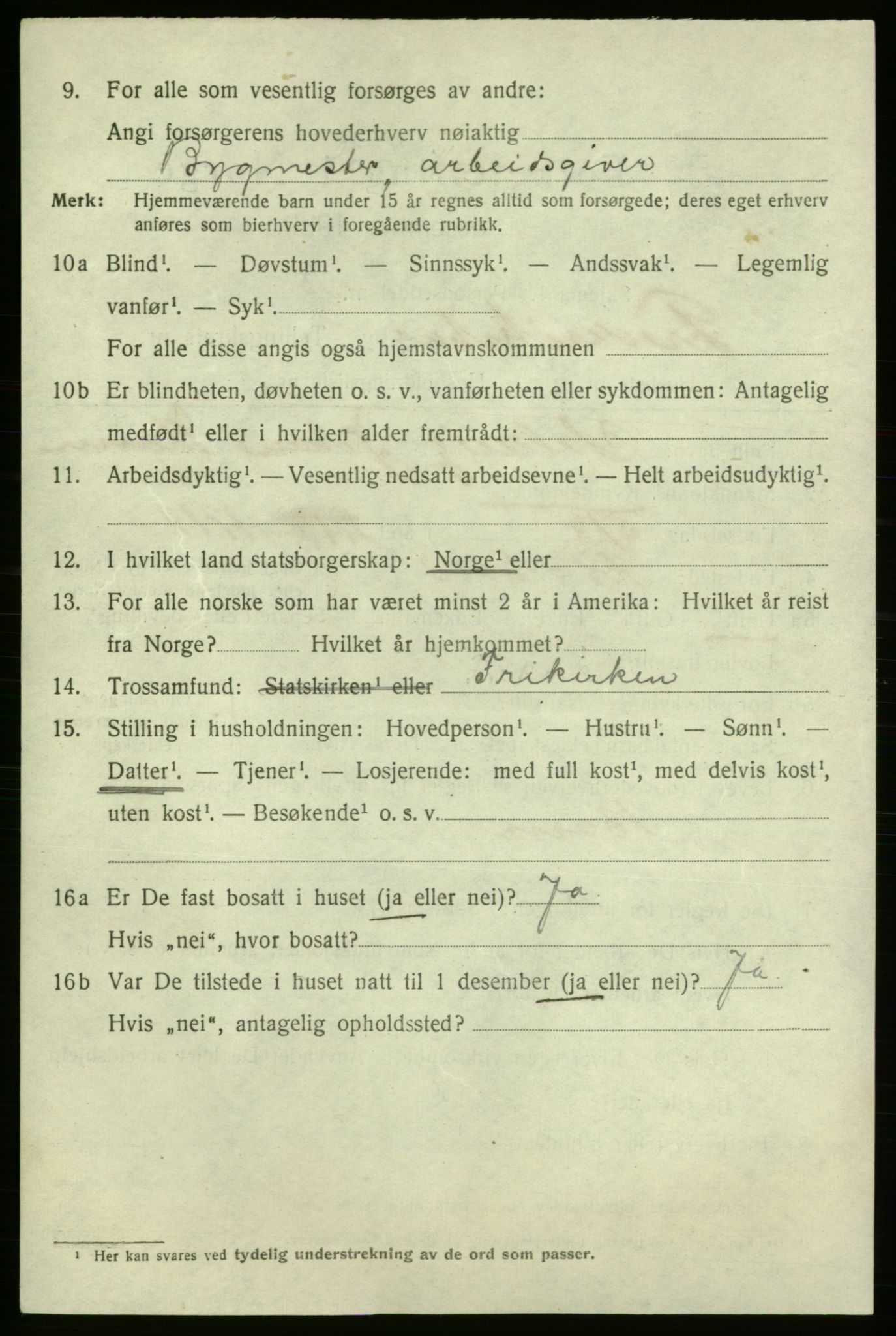 SAO, 1920 census for Fredrikshald, 1920, p. 25144