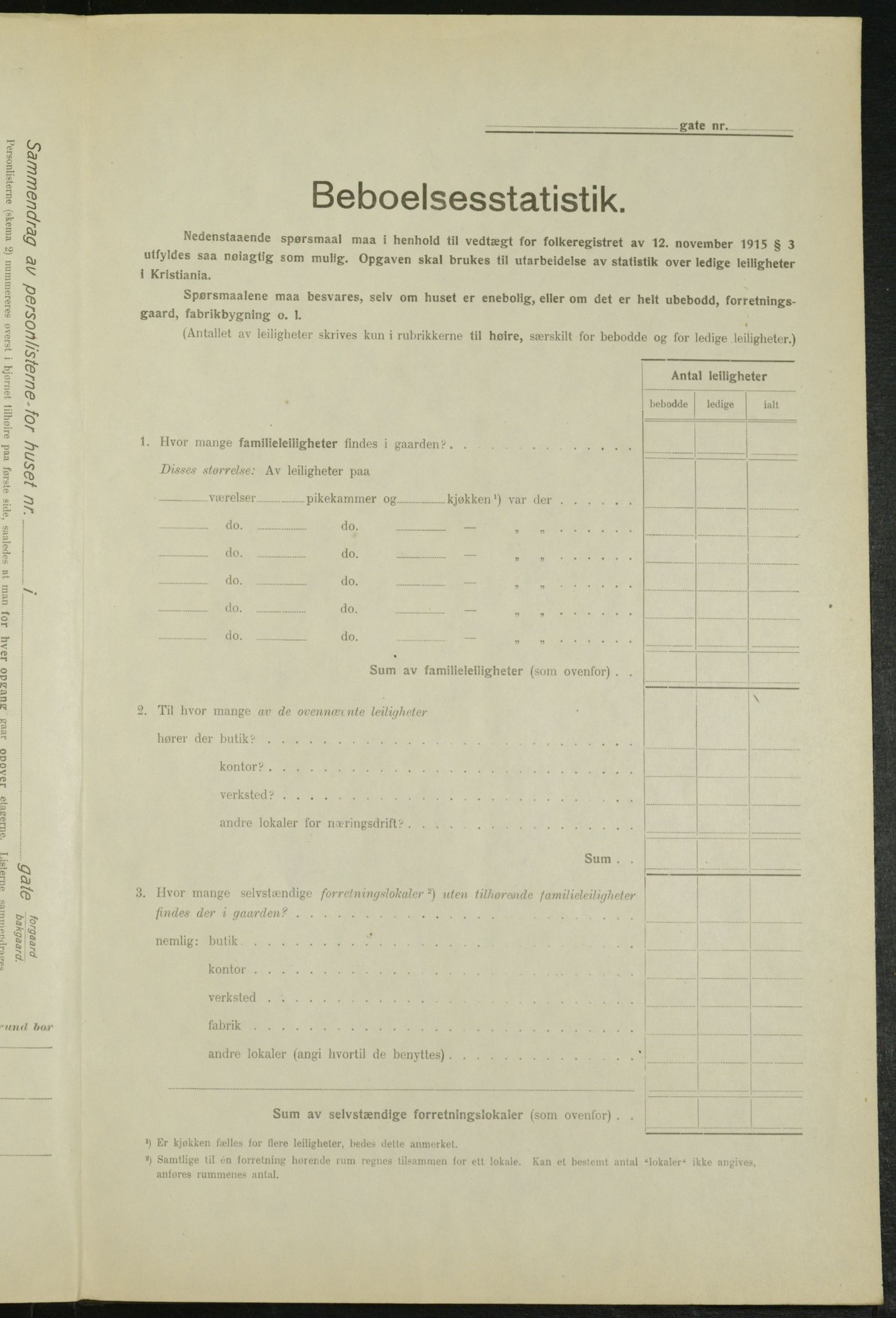 OBA, Municipal Census 1916 for Kristiania, 1916, p. 1468