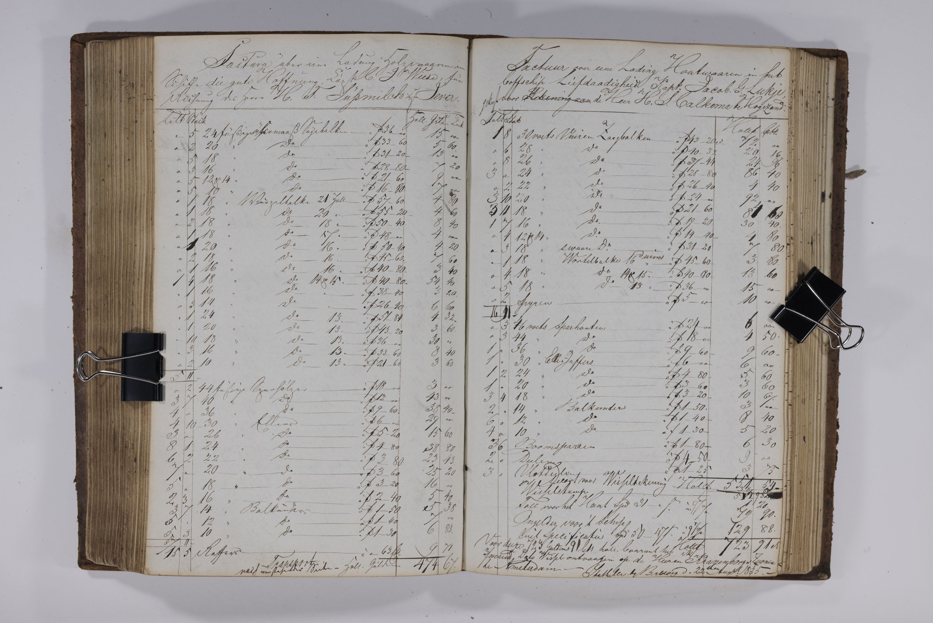 , Priscourant-tømmerpriser, 1834-38, 1834-1838, p. 201