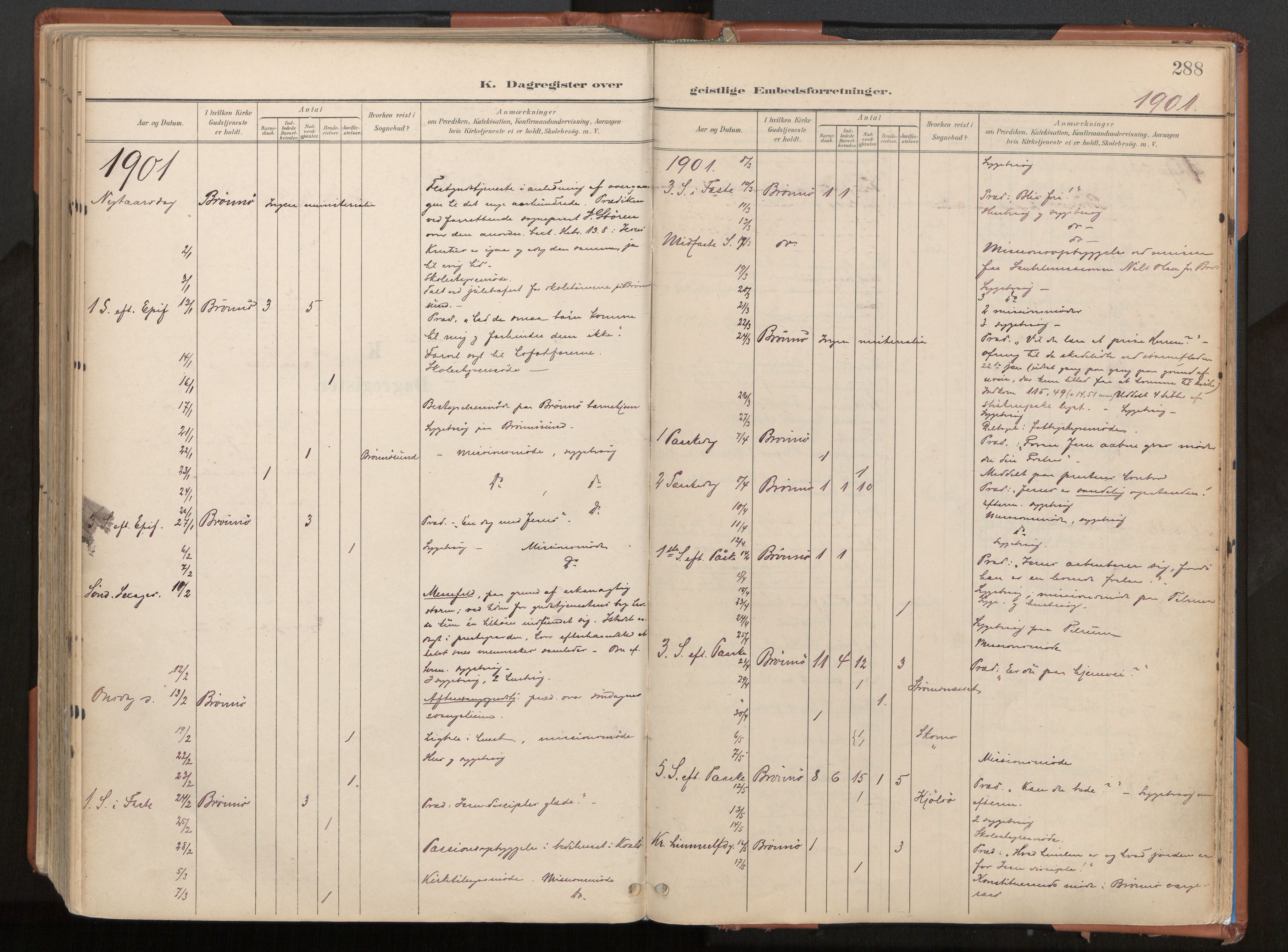 Ministerialprotokoller, klokkerbøker og fødselsregistre - Nordland, AV/SAT-A-1459/813/L0201: Parish register (official) no. 813A11, 1901-1918, p. 288