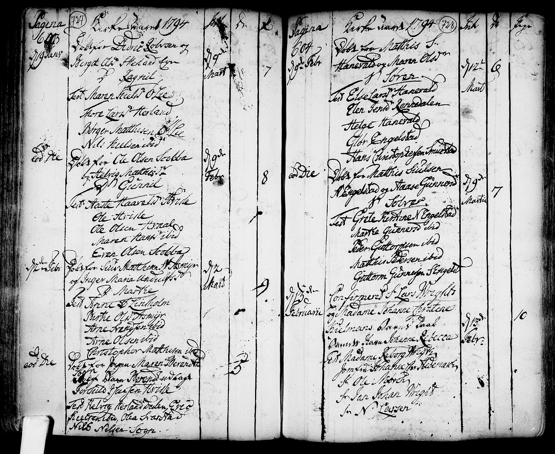 Lardal kirkebøker, AV/SAKO-A-350/F/Fa/L0003: Parish register (official) no. I 3, 1733-1815, p. 727-728