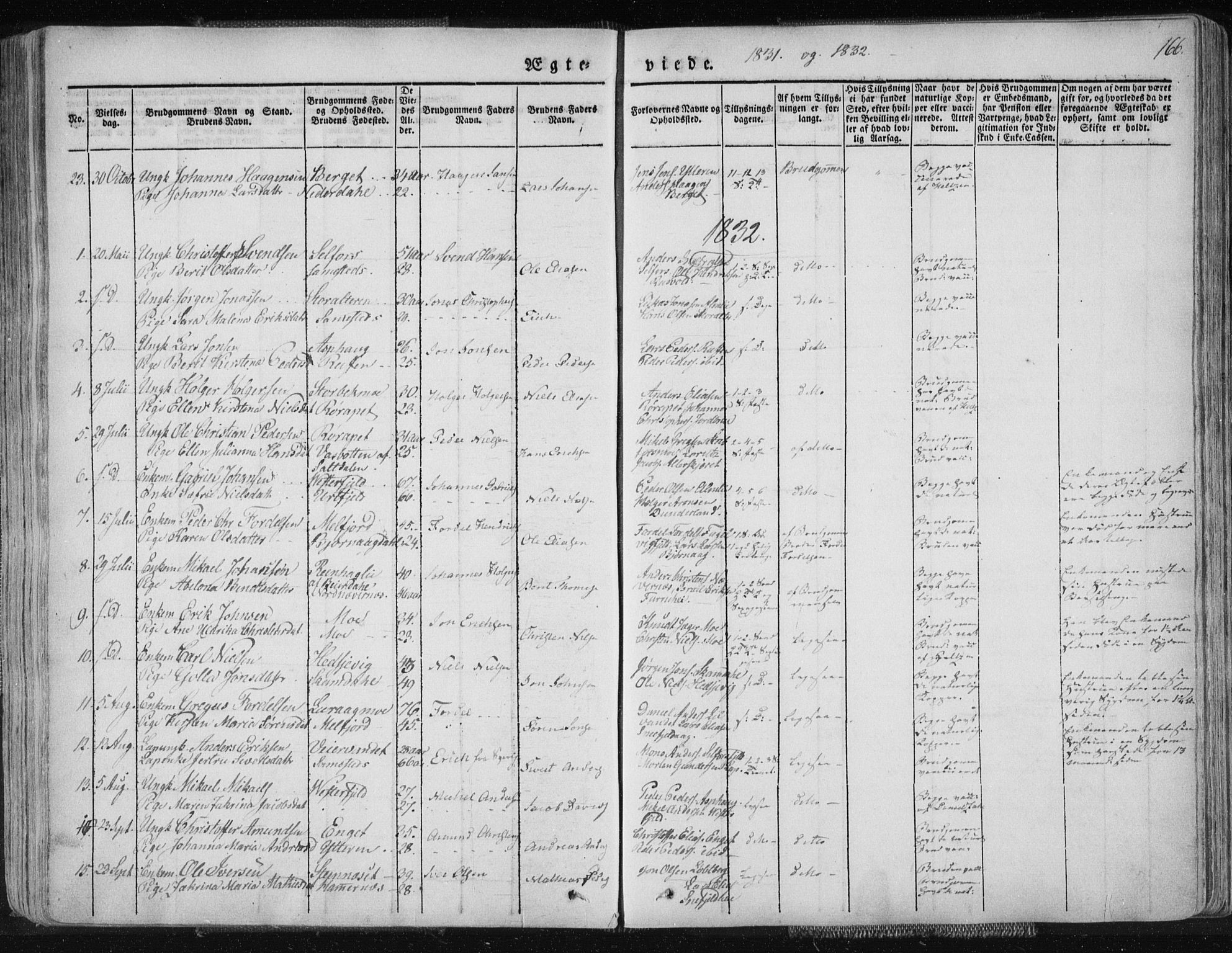 Ministerialprotokoller, klokkerbøker og fødselsregistre - Nordland, AV/SAT-A-1459/827/L0390: Parish register (official) no. 827A02, 1826-1841, p. 166