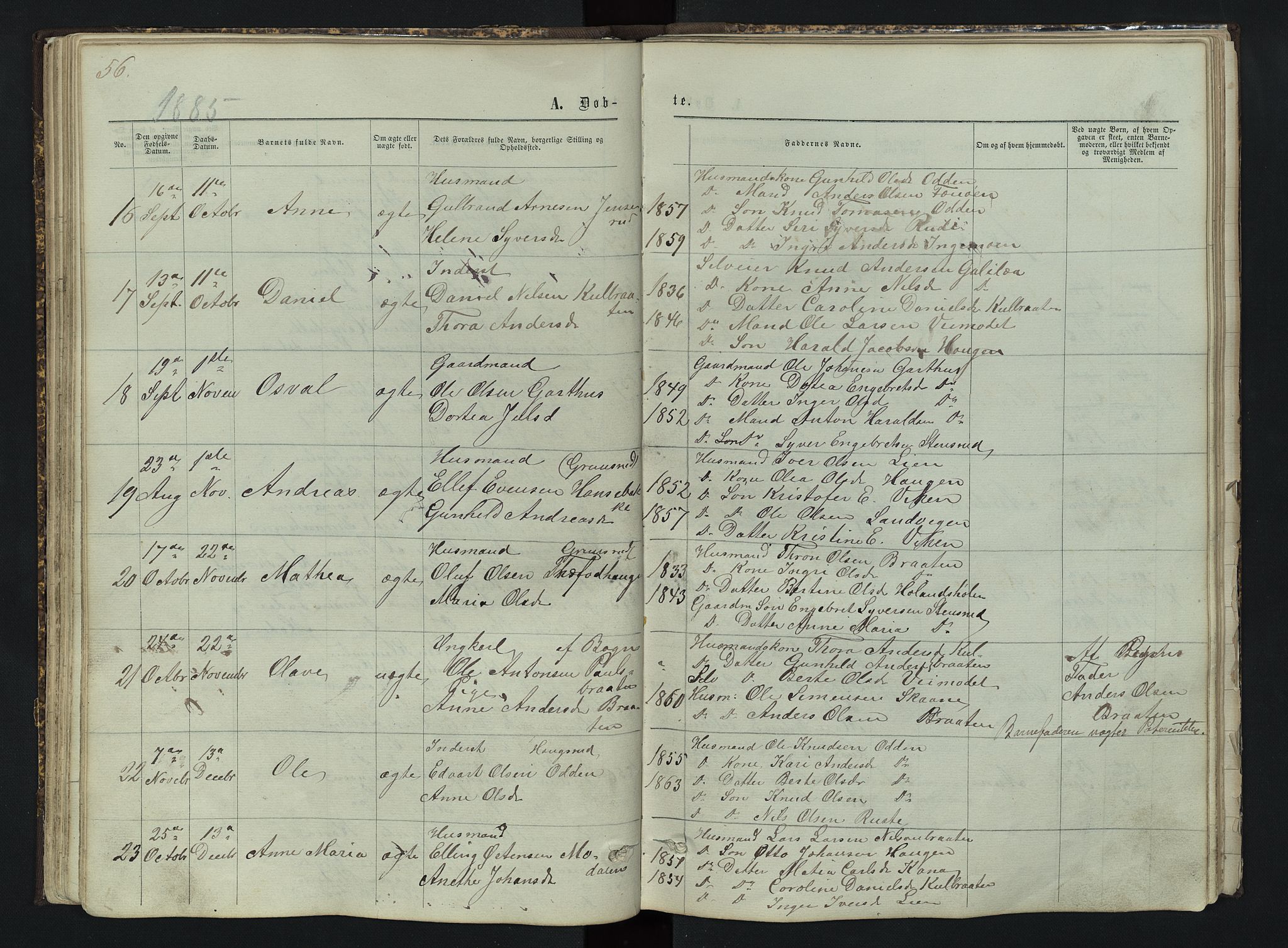 Sør-Aurdal prestekontor, AV/SAH-PREST-128/H/Ha/Hab/L0003: Parish register (copy) no. 3, 1862-1893, p. 56