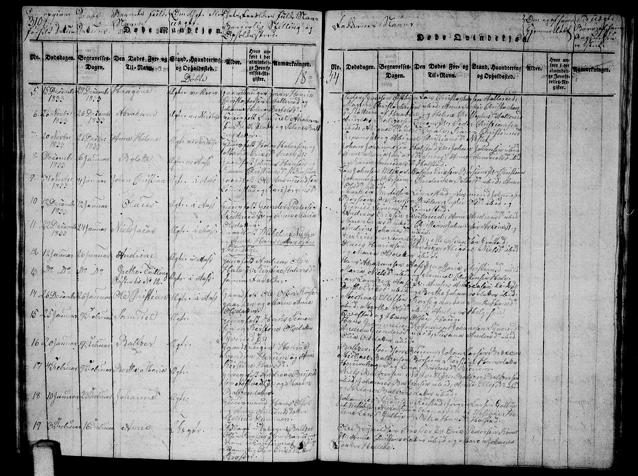 Ås prestekontor Kirkebøker, SAO/A-10894/G/Ga/L0002: Parish register (copy) no. I 2, 1820-1836, p. 310-311