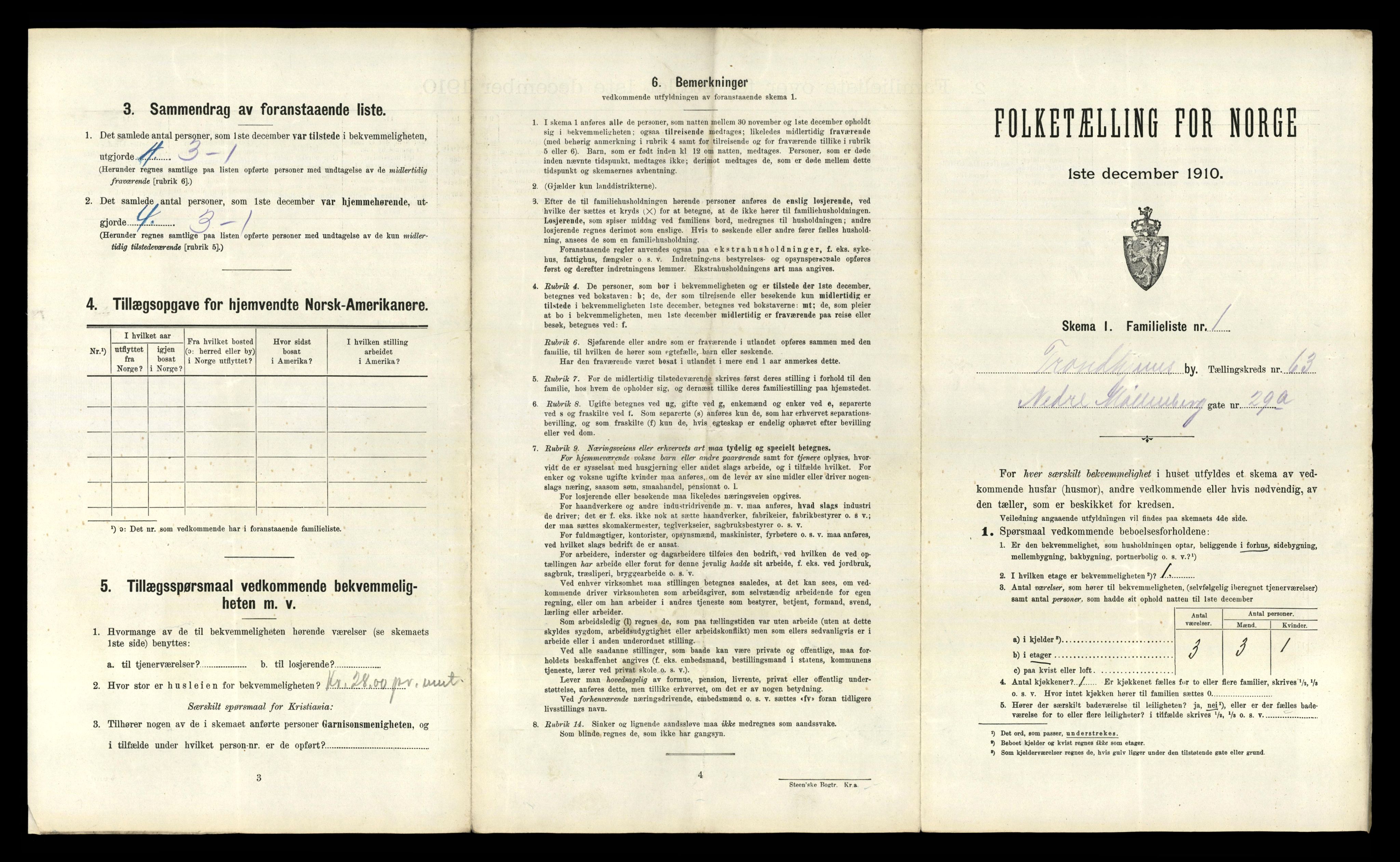 RA, 1910 census for Trondheim, 1910, p. 16855