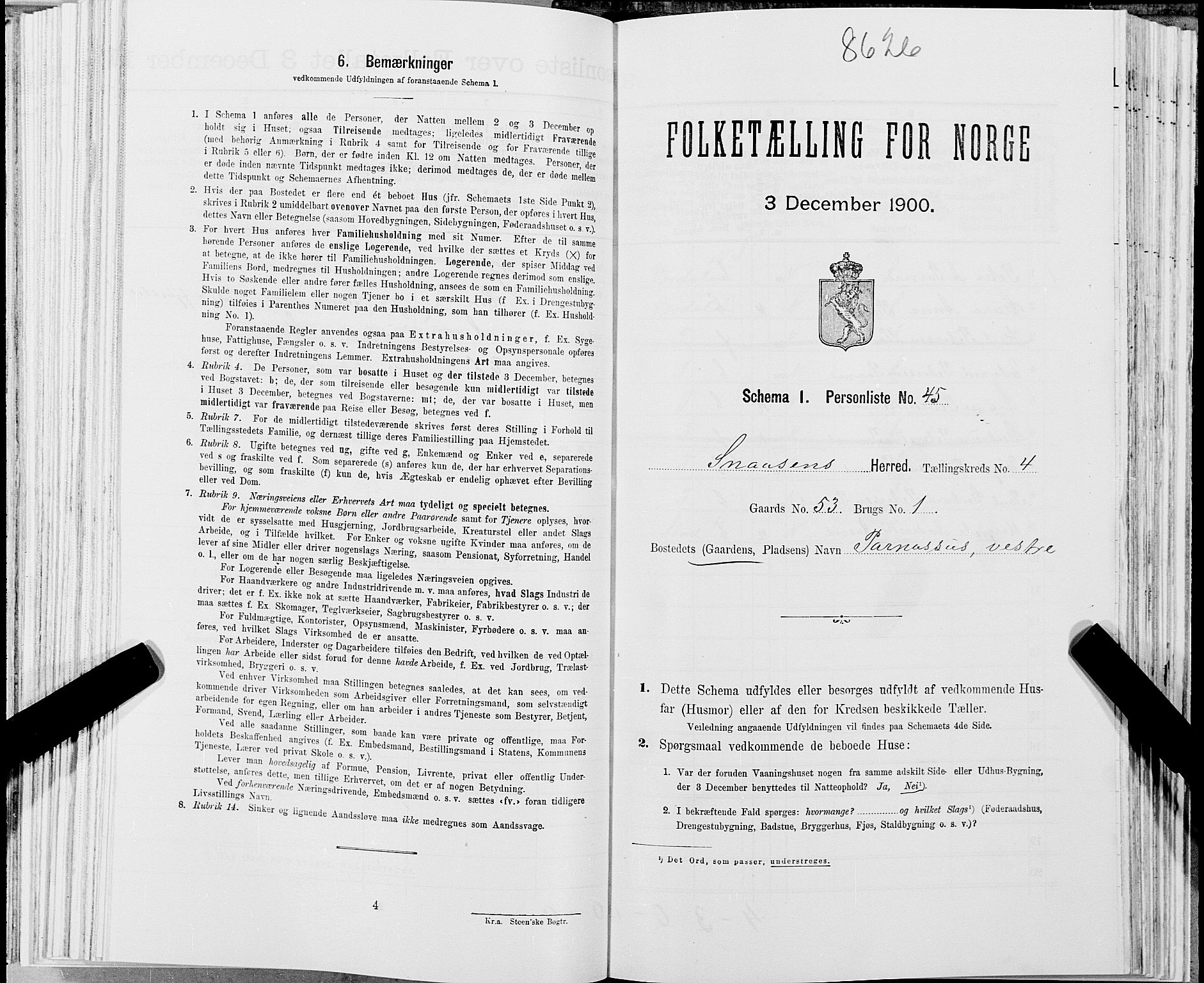 SAT, 1900 census for Snåsa, 1900, p. 972