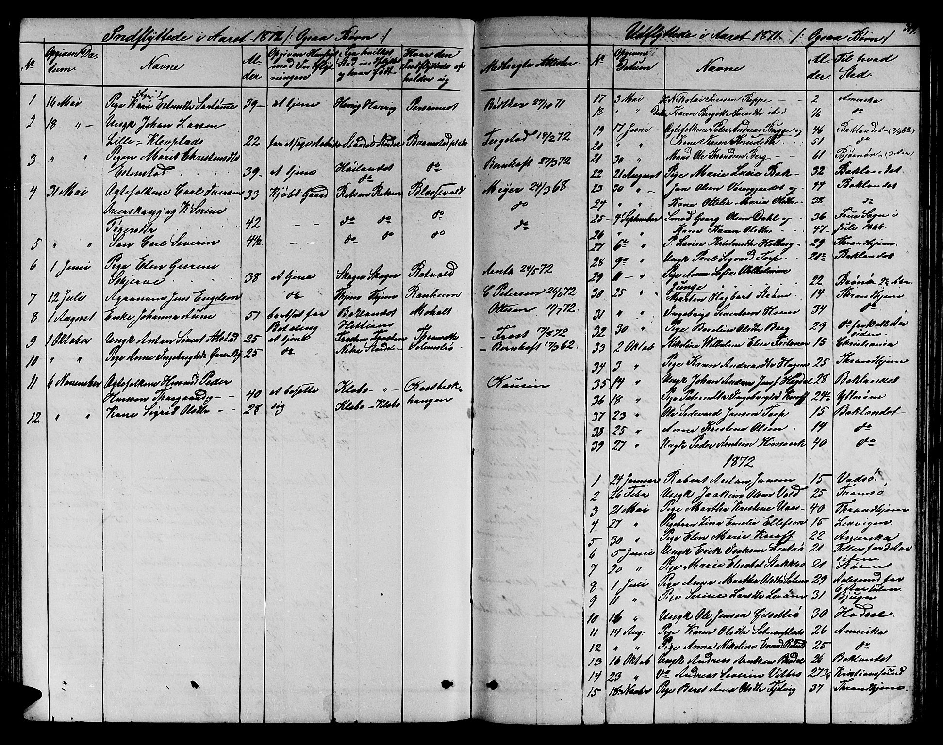 Ministerialprotokoller, klokkerbøker og fødselsregistre - Sør-Trøndelag, SAT/A-1456/606/L0311: Parish register (copy) no. 606C07, 1860-1877, p. 319