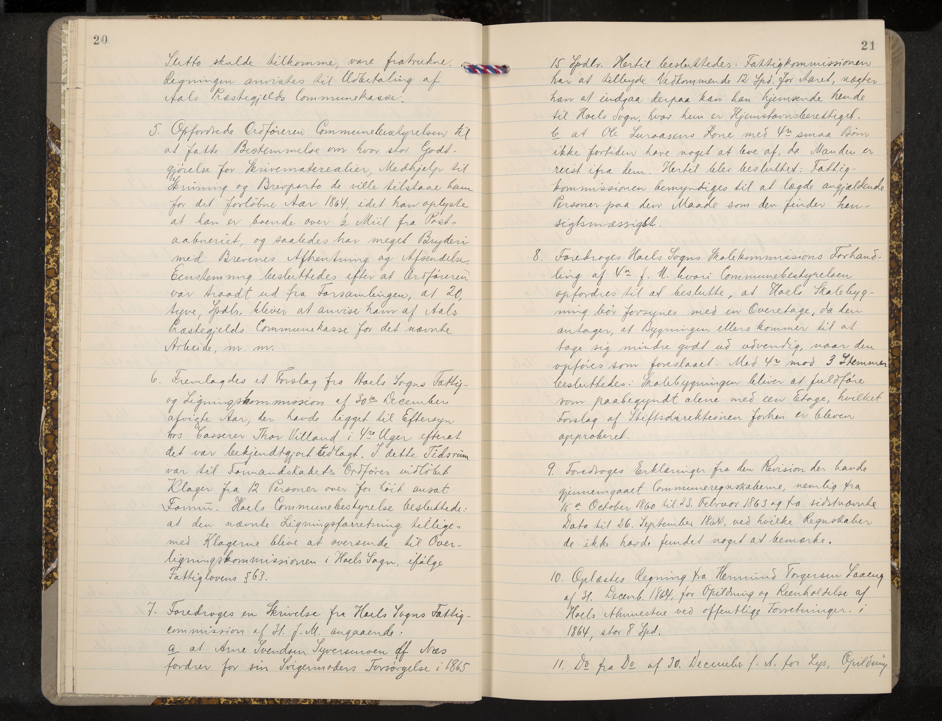 Ål formannskap og sentraladministrasjon, IKAK/0619021/A/Aa/L0003: Utskrift av møtebok, 1864-1880, p. 20-21