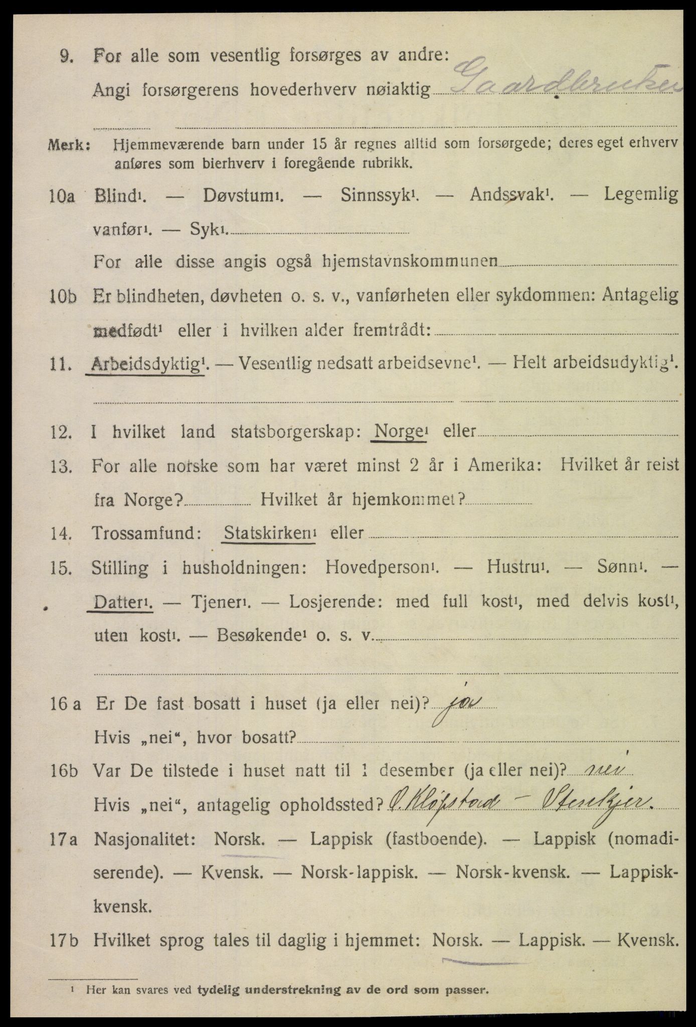 SAT, 1920 census for Inderøy, 1920, p. 6020