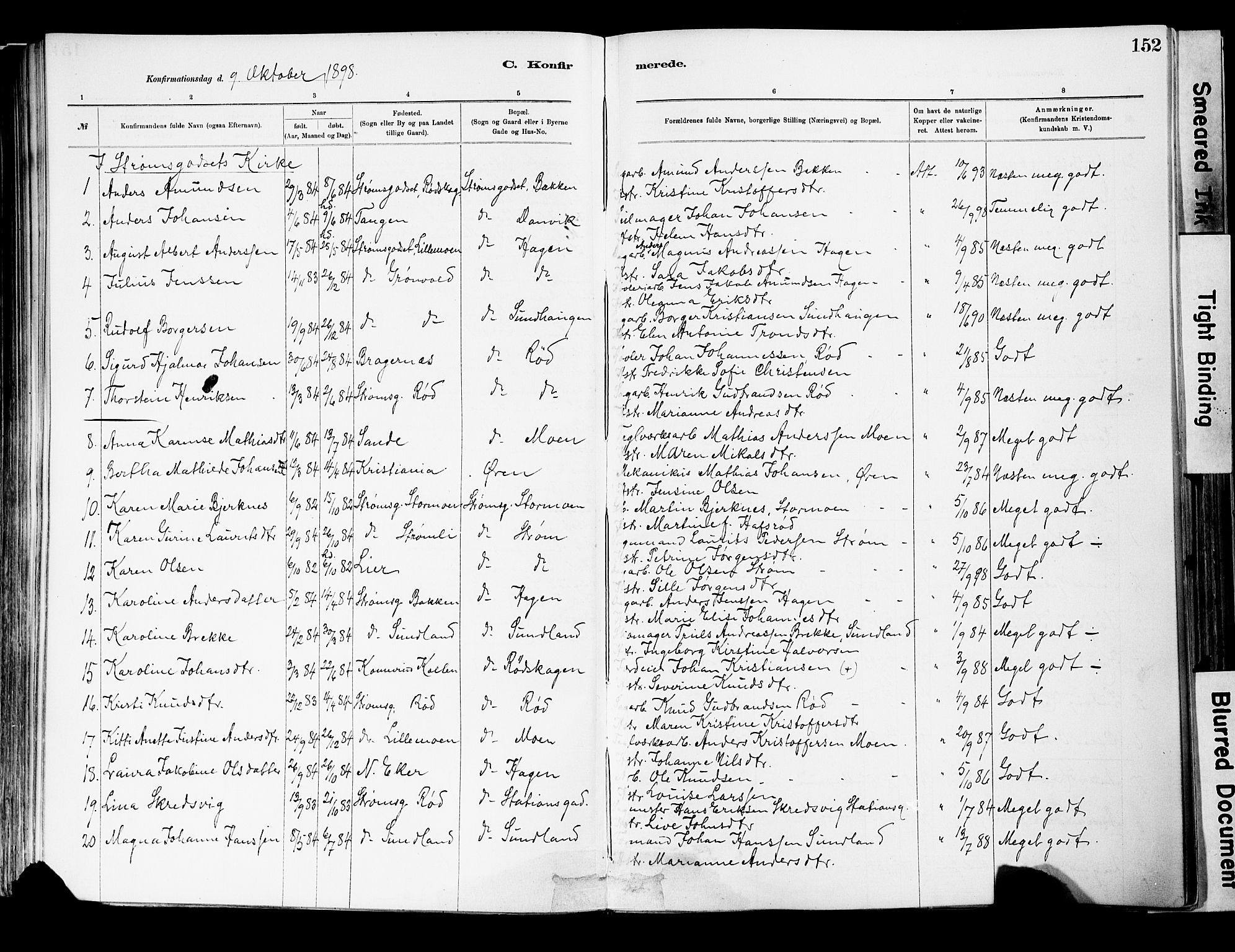 Strømsgodset kirkebøker, AV/SAKO-A-324/F/Fa/L0001: Parish register (official) no. 1, 1885-1909, p. 152