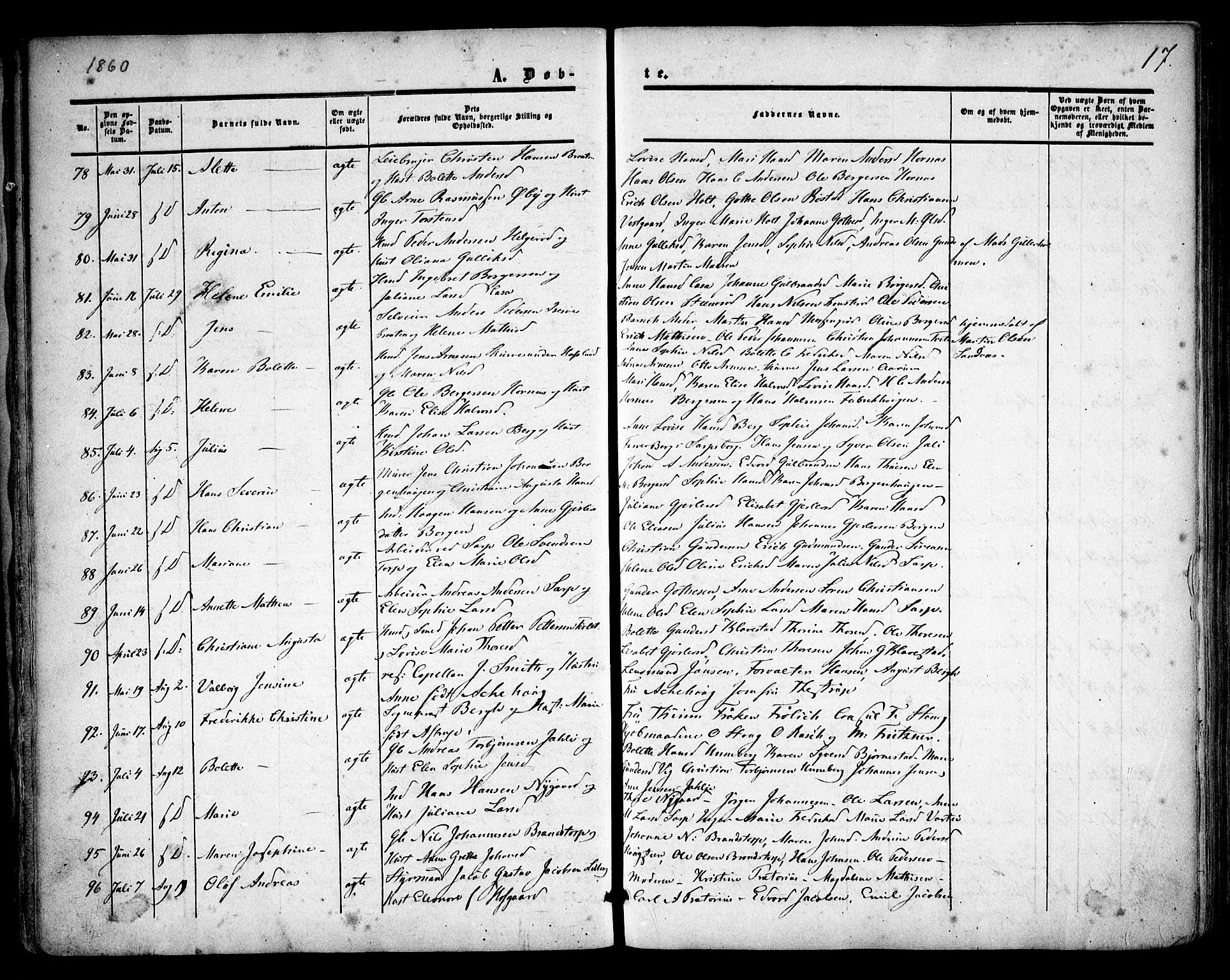 Skjeberg prestekontor Kirkebøker, SAO/A-10923/F/Fa/L0007: Parish register (official) no. I 7, 1859-1868, p. 17