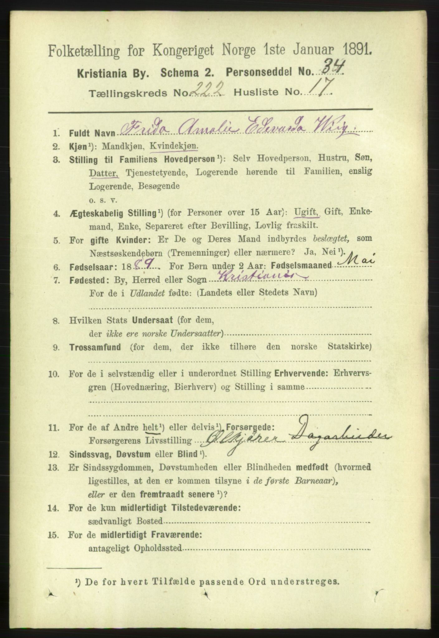 RA, 1891 census for 0301 Kristiania, 1891, p. 133746