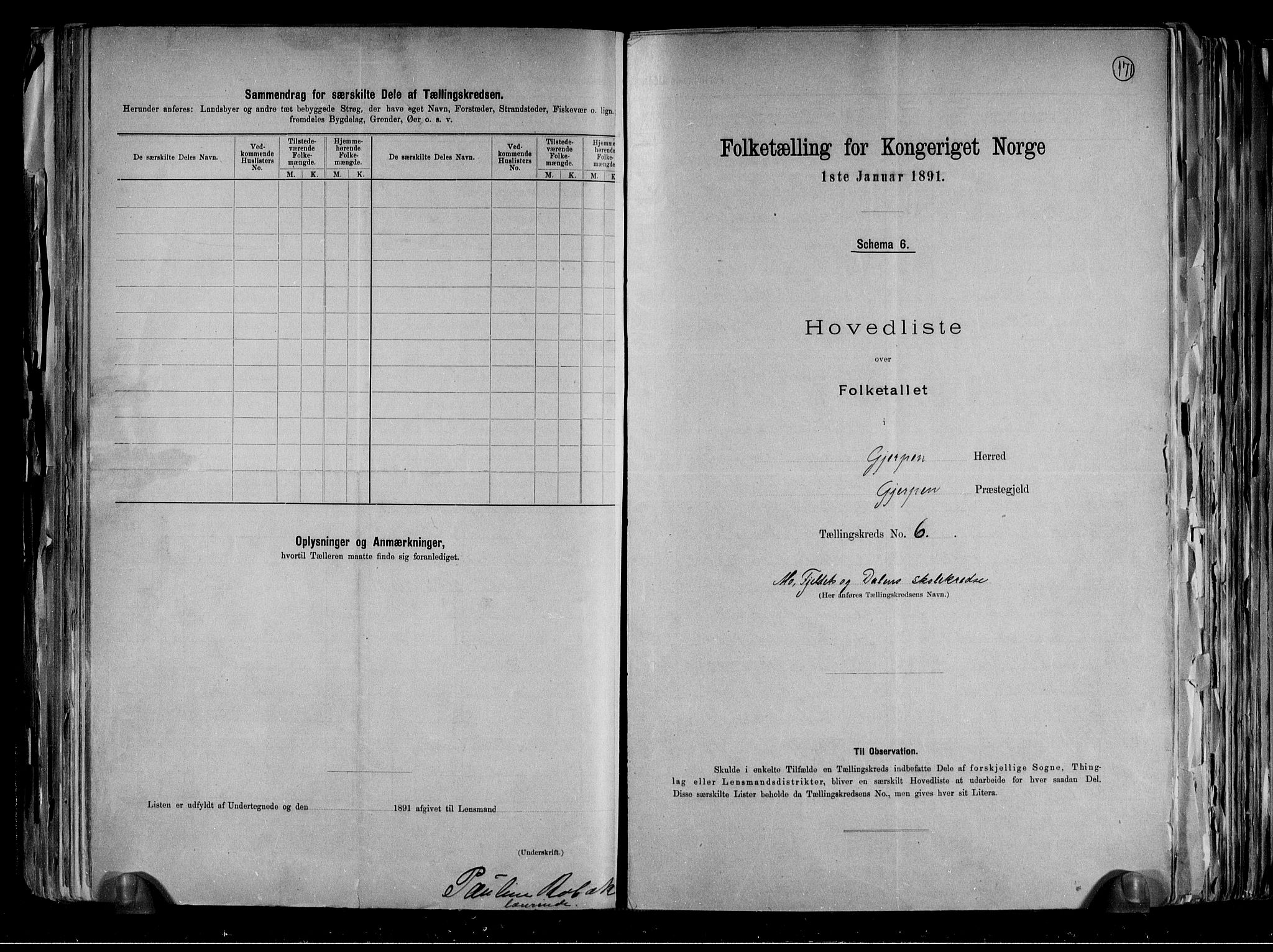 RA, 1891 census for 0812 Gjerpen, 1891, p. 18