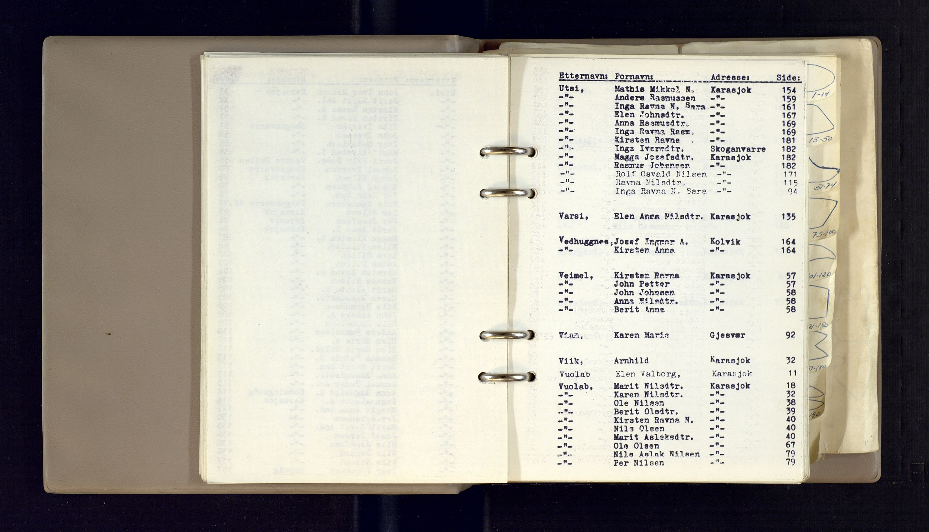 Lappefogden i Finnmark/Reindriftsforvaltningen Øst-Finnmark, AV/SATØ-S-1461/G/Gd/L0001/0002: Reinmerkeregisterprotokoller / Reinmerkeregisterprotokoll for Karasjok reinsogn, 1967-1969