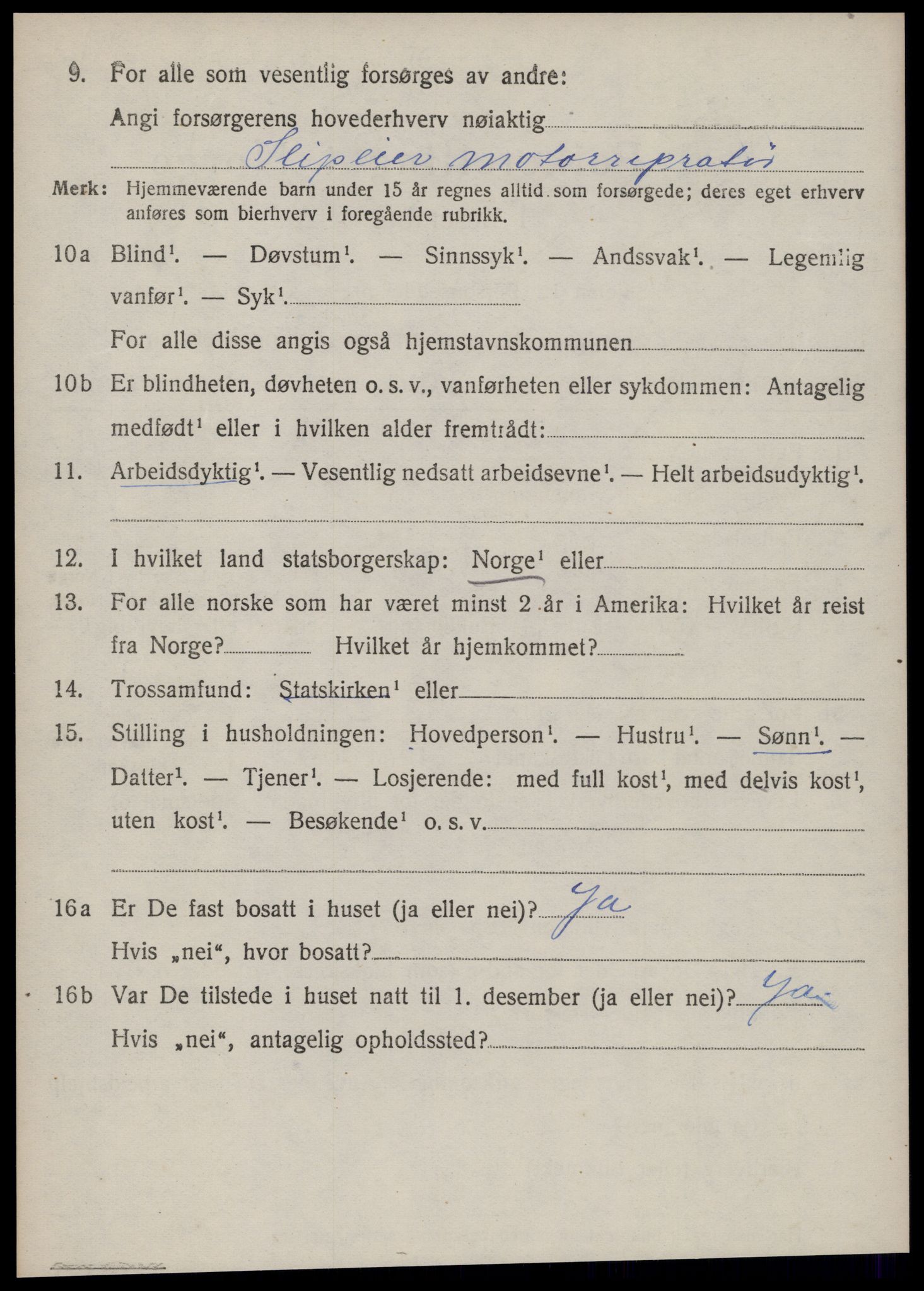 SAT, 1920 census for Borgund, 1920, p. 12961