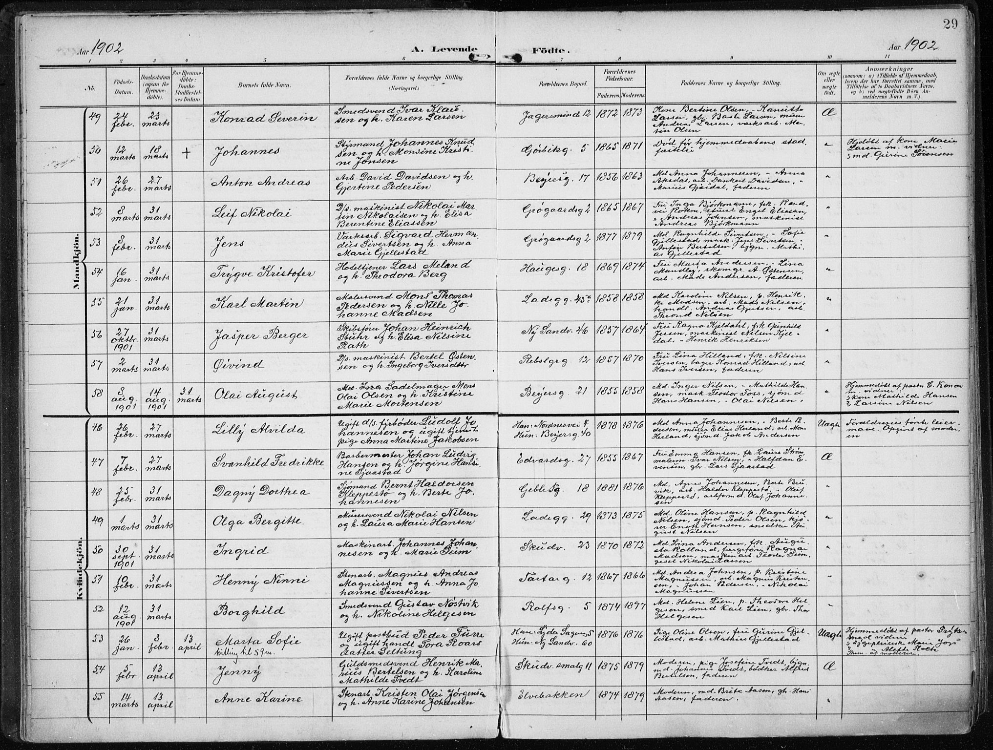 Sandviken Sokneprestembete, AV/SAB-A-77601/H/Ha/L0006: Parish register (official) no. B 3, 1901-1912, p. 29