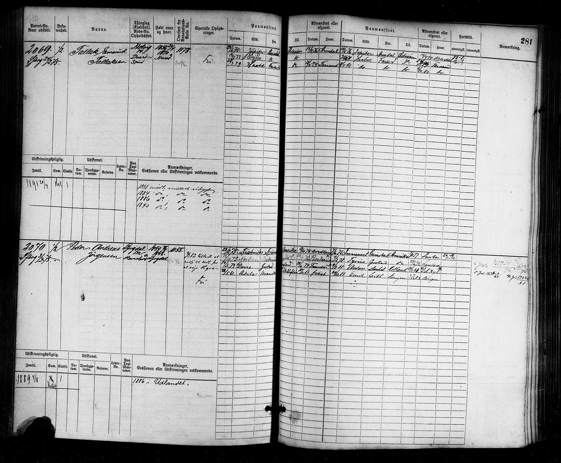 Farsund mønstringskrets, AV/SAK-2031-0017/F/Fb/L0003: Hovedrulle nr 1509-2274, M-6, 1868-1915, p. 287