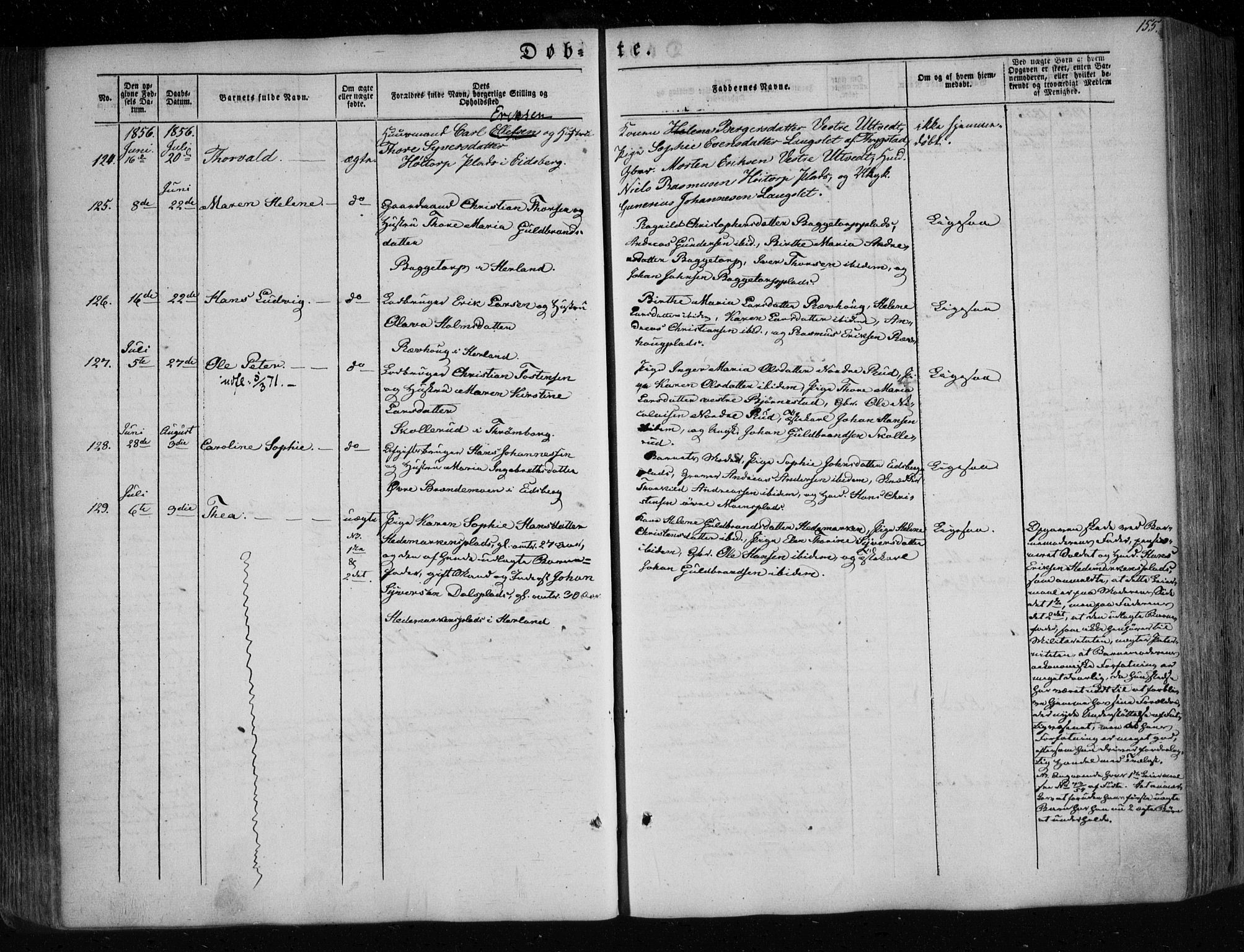 Eidsberg prestekontor Kirkebøker, SAO/A-10905/F/Fa/L0009: Parish register (official) no. I 9, 1849-1856, p. 155