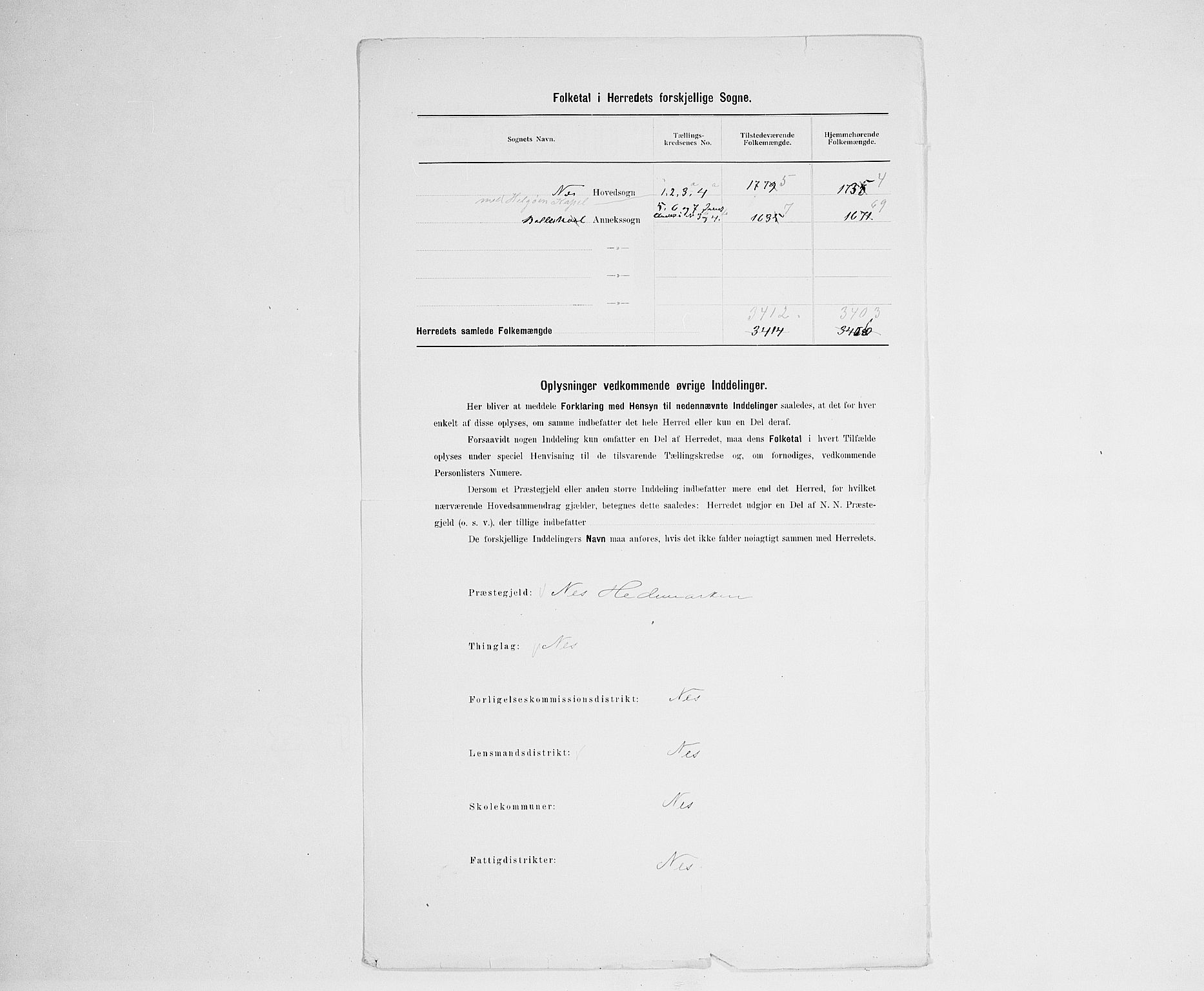 SAH, 1900 census for Nes, 1900, p. 3