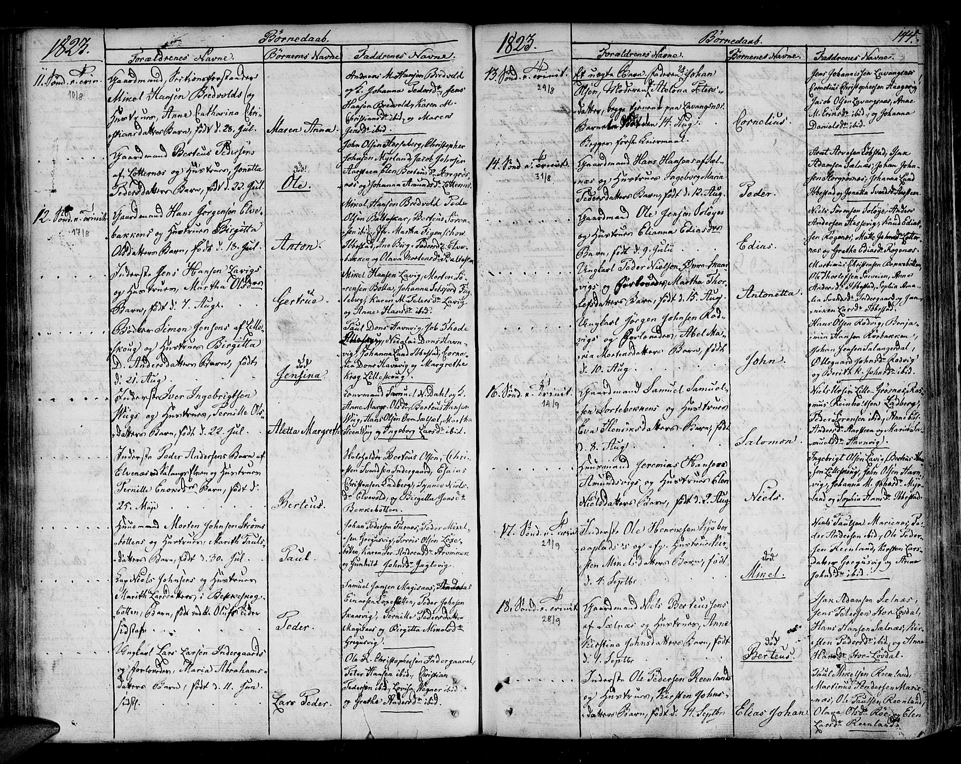 Ibestad sokneprestembete, AV/SATØ-S-0077/H/Ha/Haa/L0004kirke: Parish register (official) no. 4, 1801-1824, p. 144