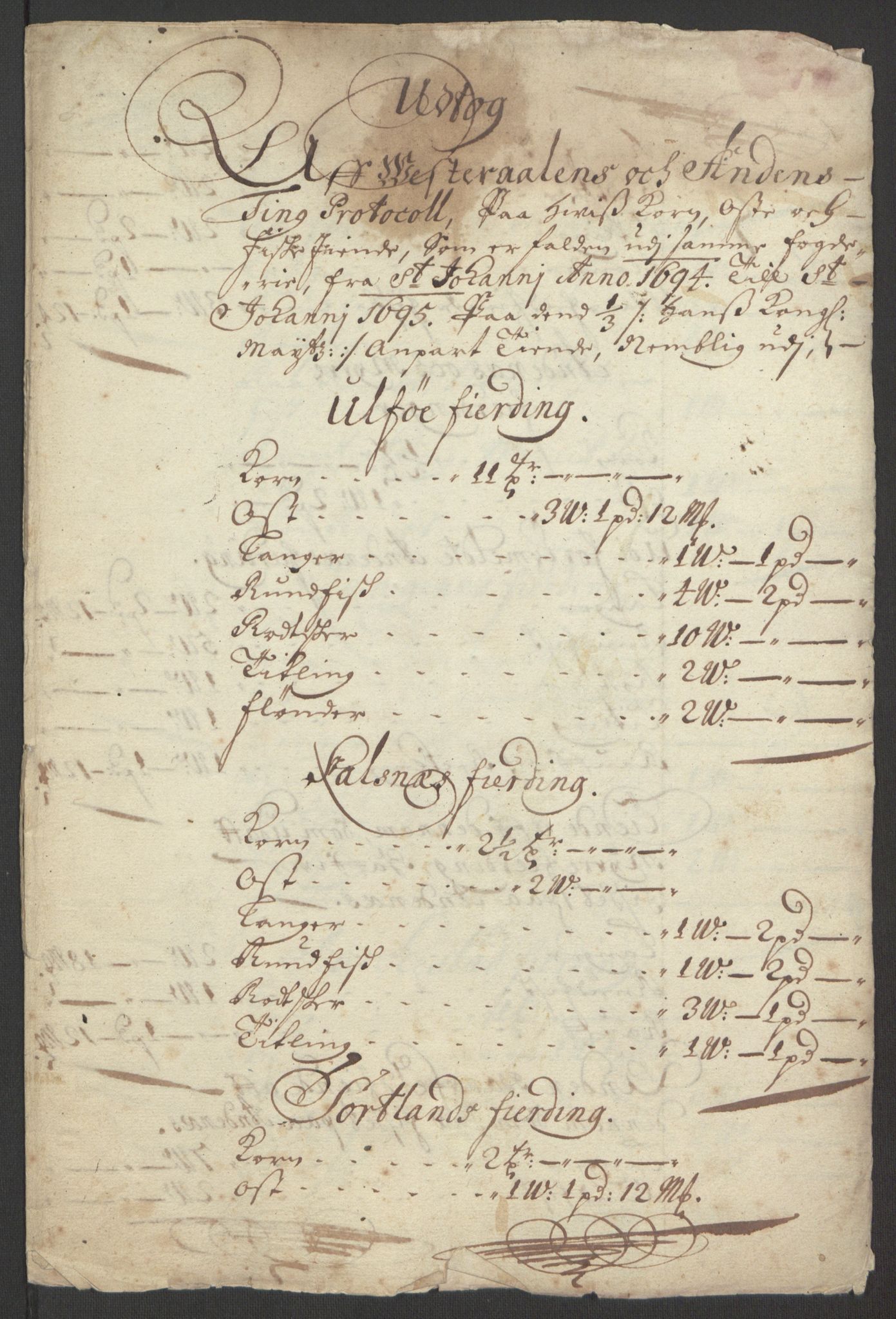 Rentekammeret inntil 1814, Reviderte regnskaper, Fogderegnskap, AV/RA-EA-4092/R67/L4676: Fogderegnskap Vesterålen, Andenes og Lofoten, 1691-1693, p. 351