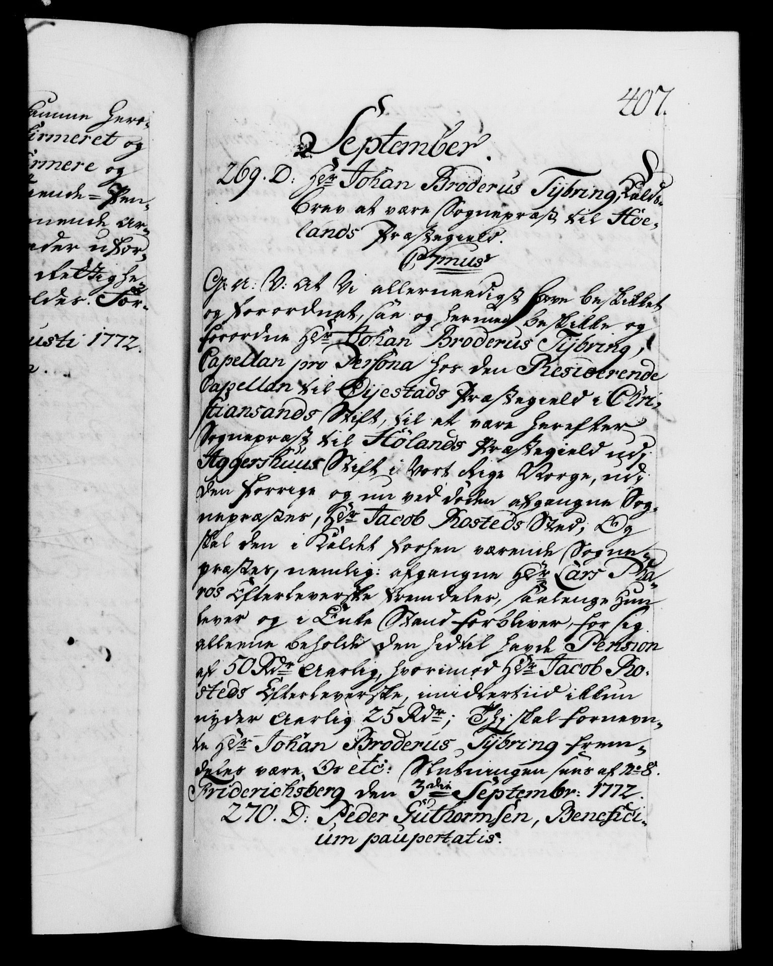 Danske Kanselli 1572-1799, AV/RA-EA-3023/F/Fc/Fca/Fcaa/L0045: Norske registre "Norske eller 3. dept.s åpne brev, 1771-1773, p. 407a