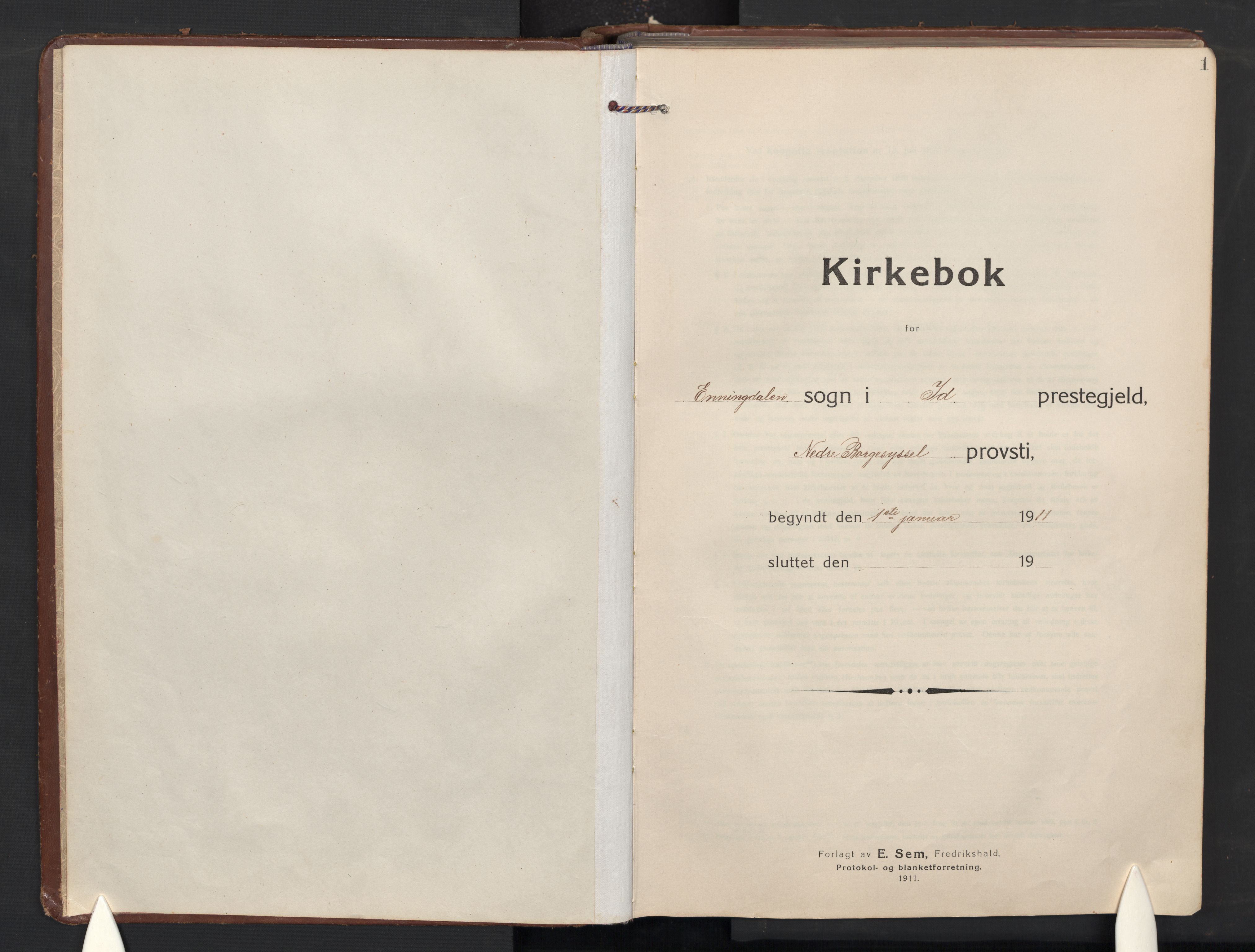 Idd prestekontor Kirkebøker, SAO/A-10911/G/Gc/L0002: Parish register (copy) no. III 2, 1911-1932, p. 1