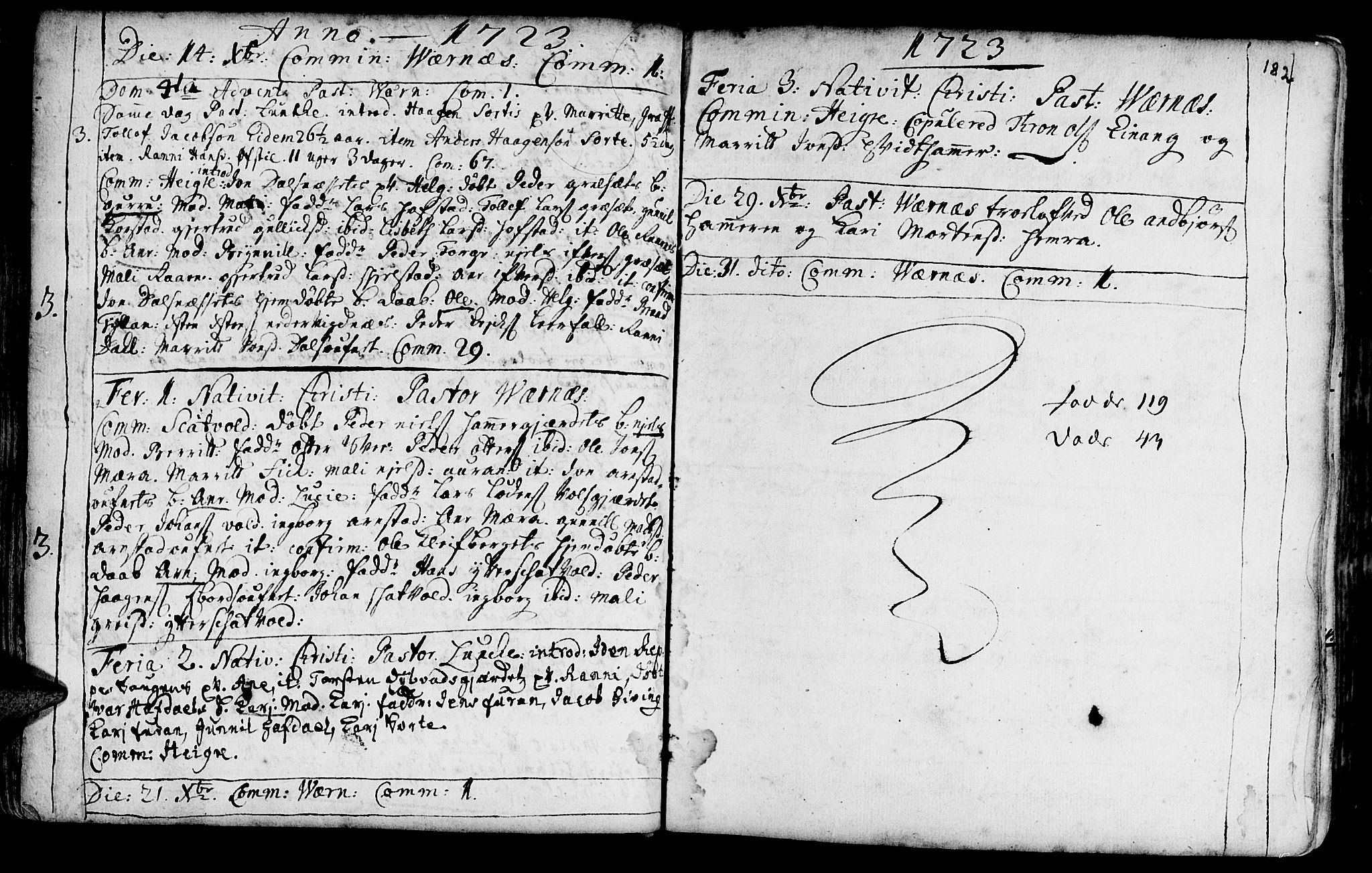 Ministerialprotokoller, klokkerbøker og fødselsregistre - Nord-Trøndelag, SAT/A-1458/709/L0054: Parish register (official) no. 709A02, 1714-1738, p. 181-182