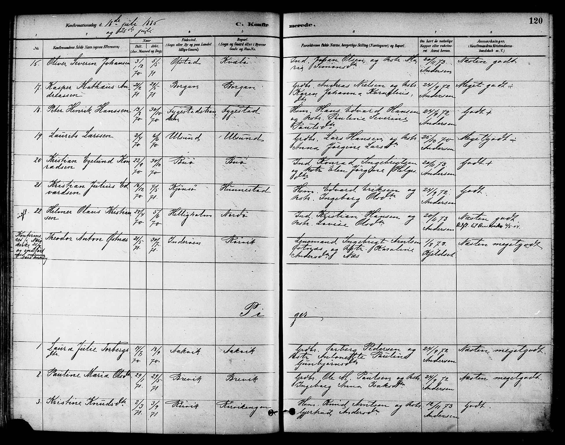 Ministerialprotokoller, klokkerbøker og fødselsregistre - Nord-Trøndelag, AV/SAT-A-1458/786/L0686: Parish register (official) no. 786A02, 1880-1887, p. 120