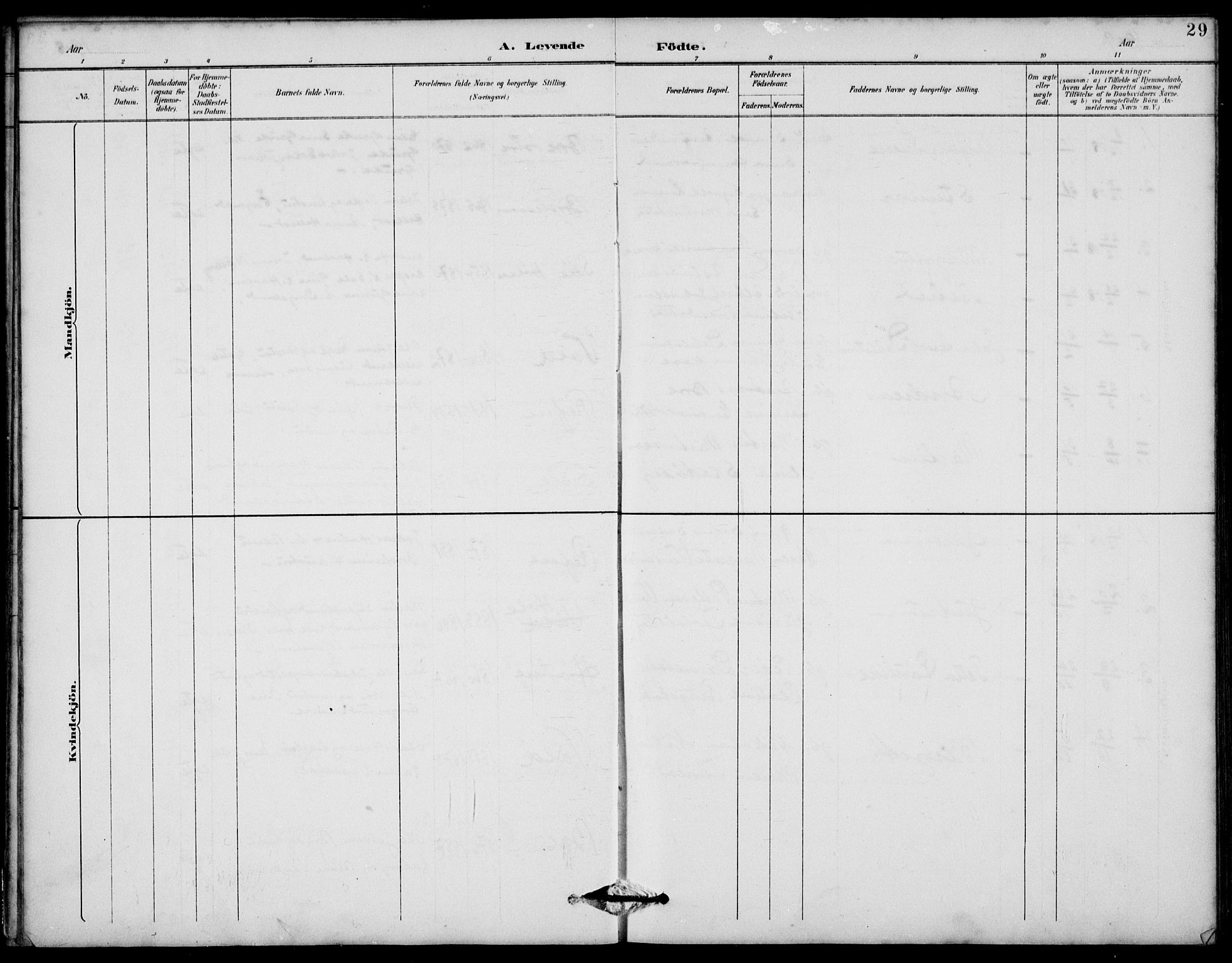 Klepp sokneprestkontor, SAST/A-101803/001/3/30BB/L0006: Parish register (copy) no. B 6, 1889-1936, p. 29