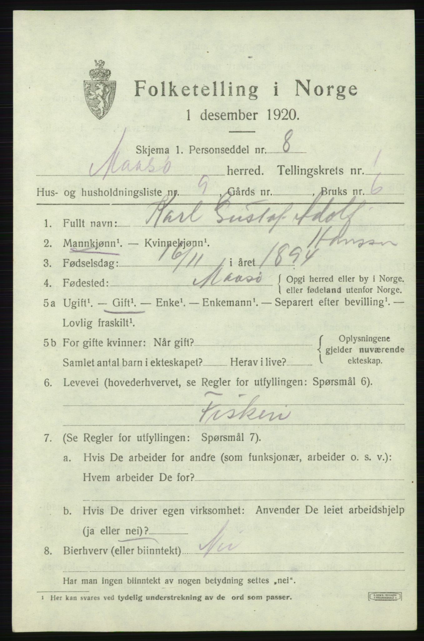 SATØ, 1920 census for Måsøy, 1920, p. 968