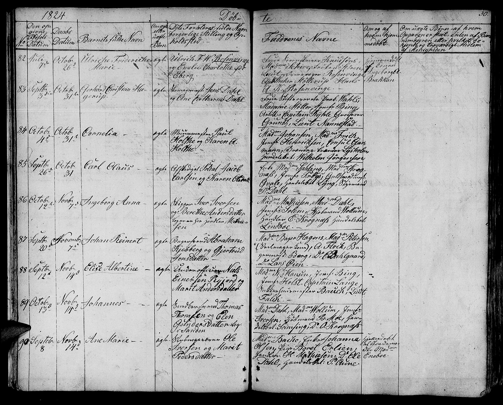 Ministerialprotokoller, klokkerbøker og fødselsregistre - Sør-Trøndelag, SAT/A-1456/602/L0108: Parish register (official) no. 602A06, 1821-1839, p. 30