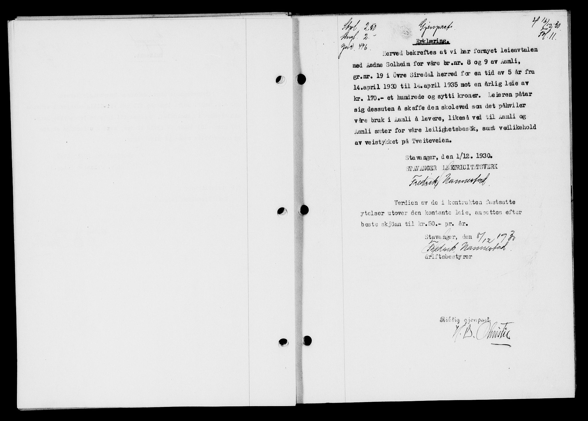 Flekkefjord sorenskriveri, AV/SAK-1221-0001/G/Gb/Gba/L0046: Mortgage book no. 44, 1930-1931, Deed date: 16.12.1930