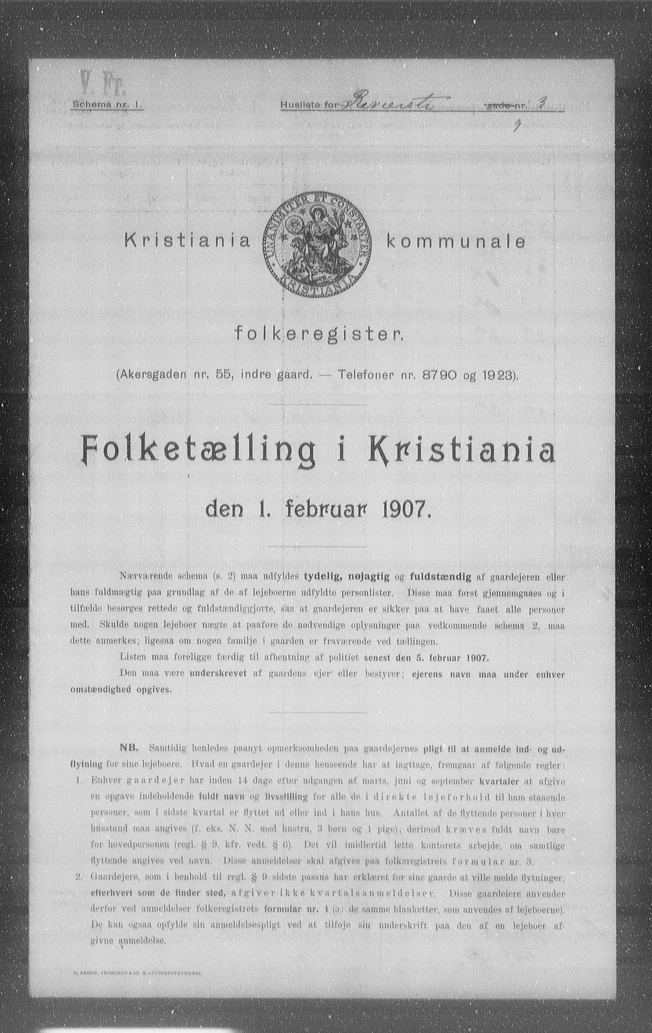 OBA, Municipal Census 1907 for Kristiania, 1907, p. 42272