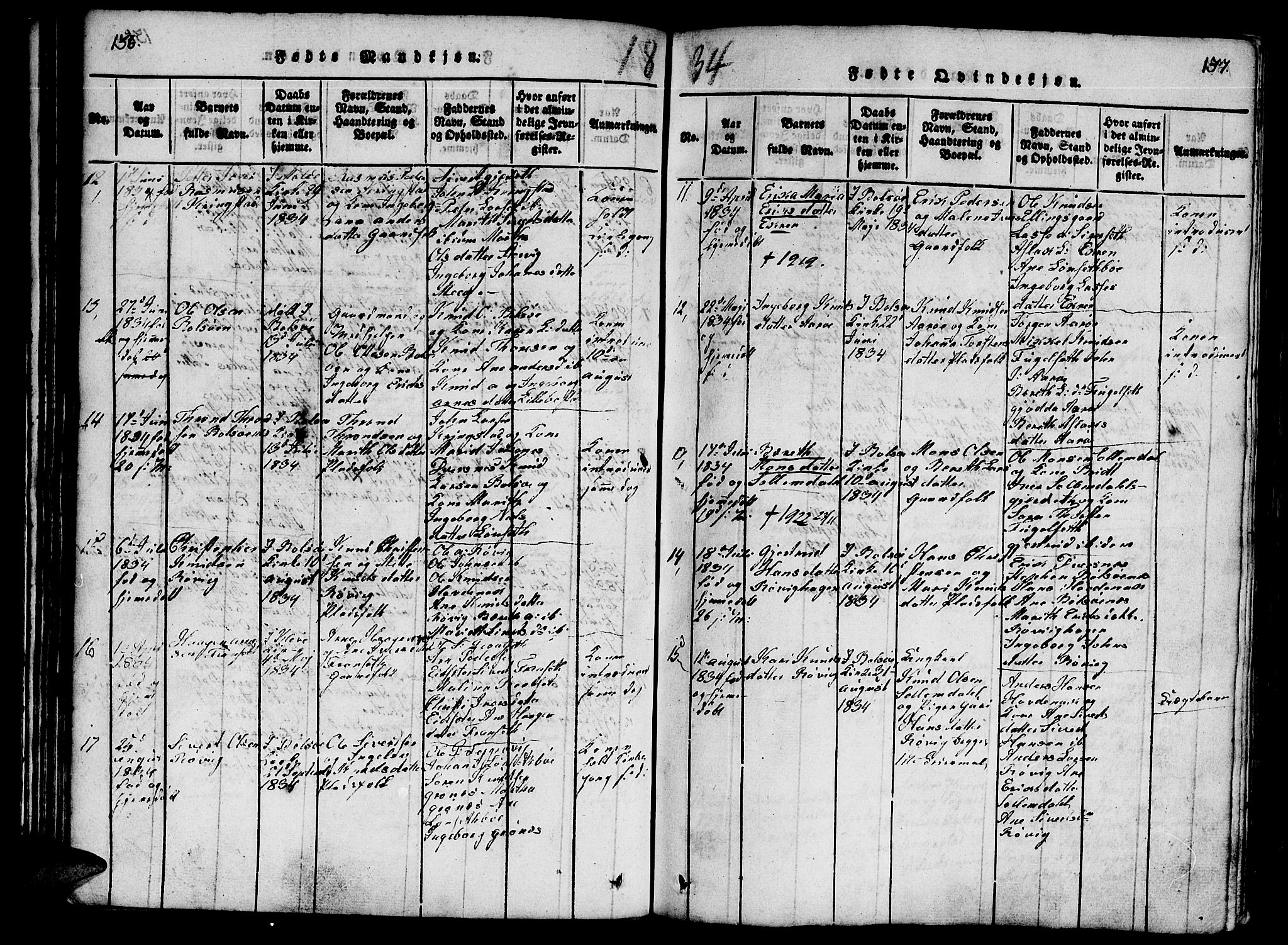 Ministerialprotokoller, klokkerbøker og fødselsregistre - Møre og Romsdal, AV/SAT-A-1454/555/L0652: Parish register (official) no. 555A03, 1817-1843, p. 136-137