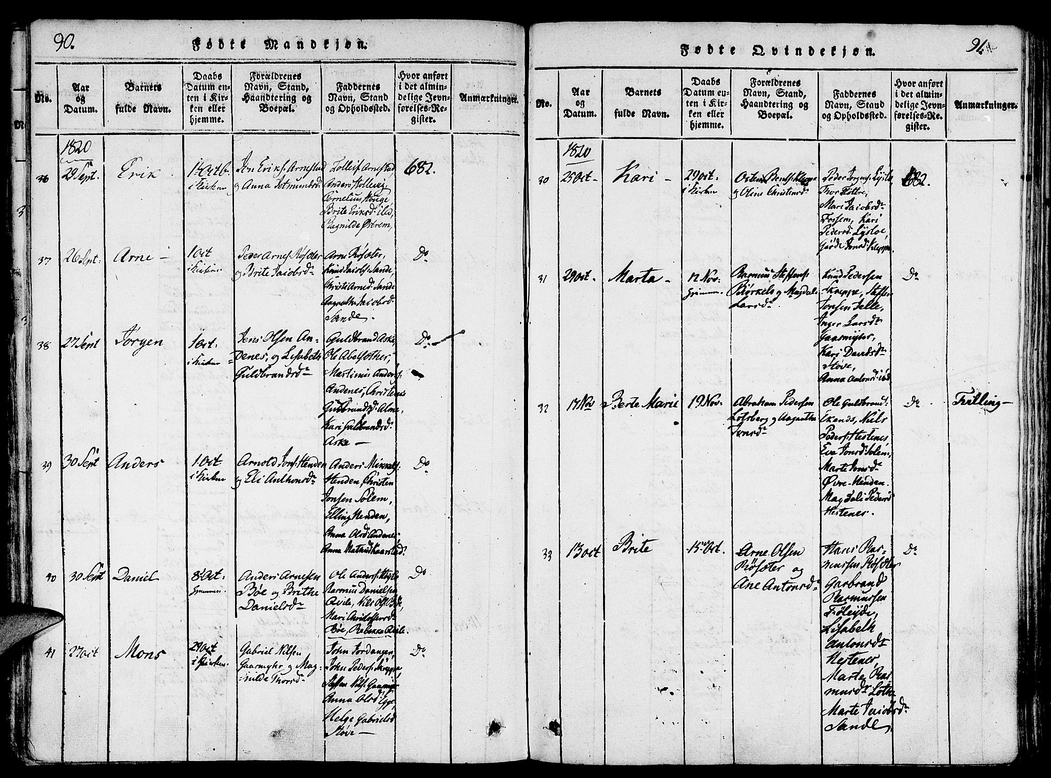 Gloppen sokneprestembete, AV/SAB-A-80101/H/Haa/Haaa/L0006: Parish register (official) no. A 6, 1816-1826, p. 90-91