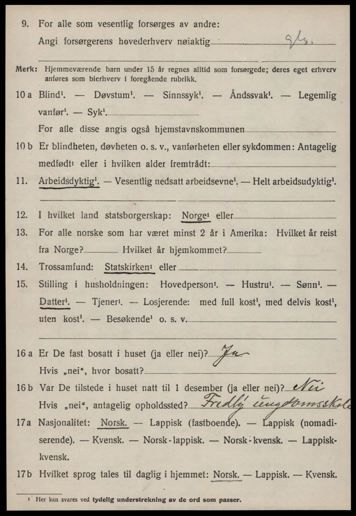 SAT, 1920 census for Soknedal, 1920, p. 2883