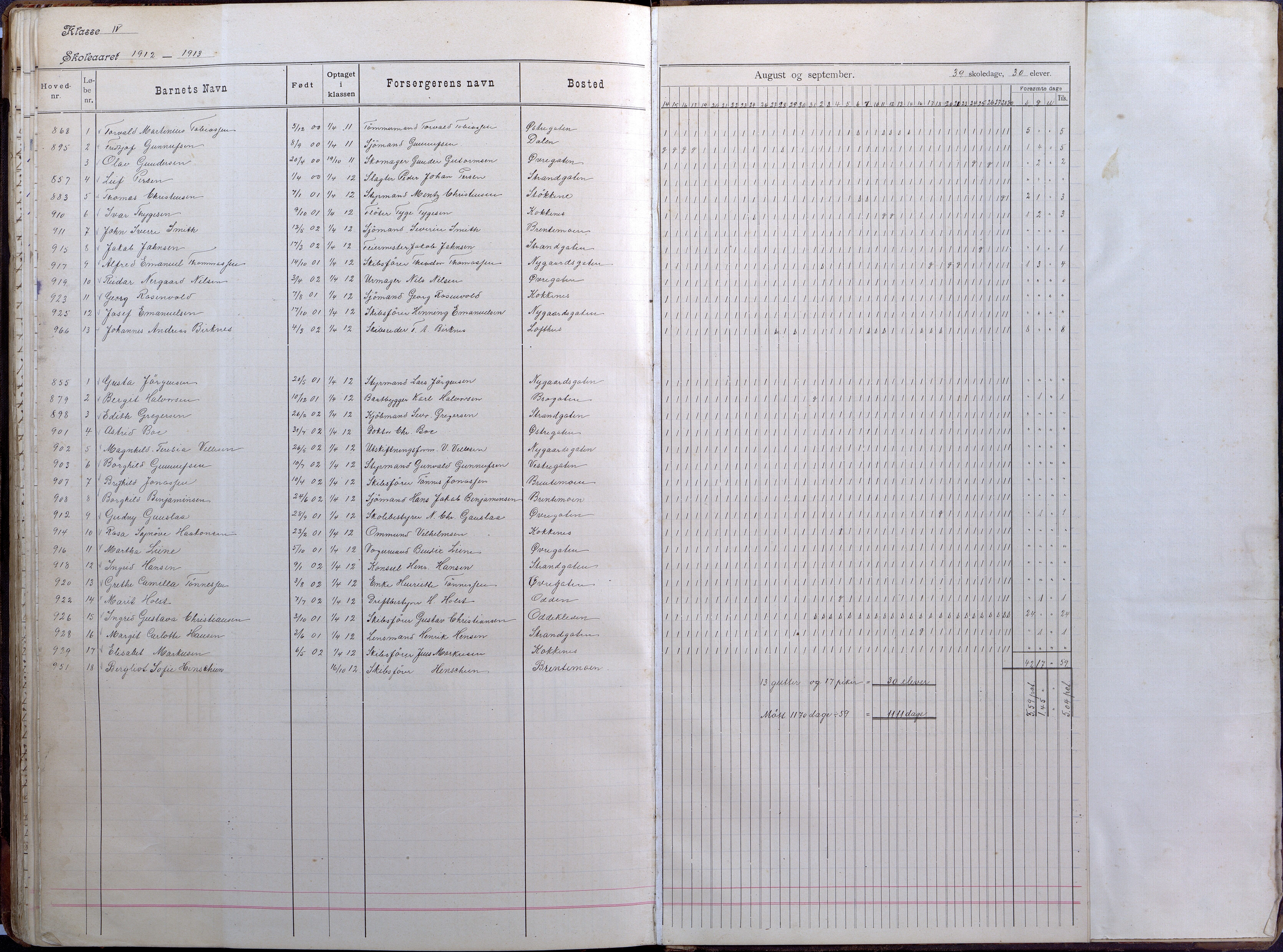 Lillesand kommune, AAKS/KA0926-PK/2/03/L0008: Folkeskolen - Dagbok IV klasse, 1898-1914