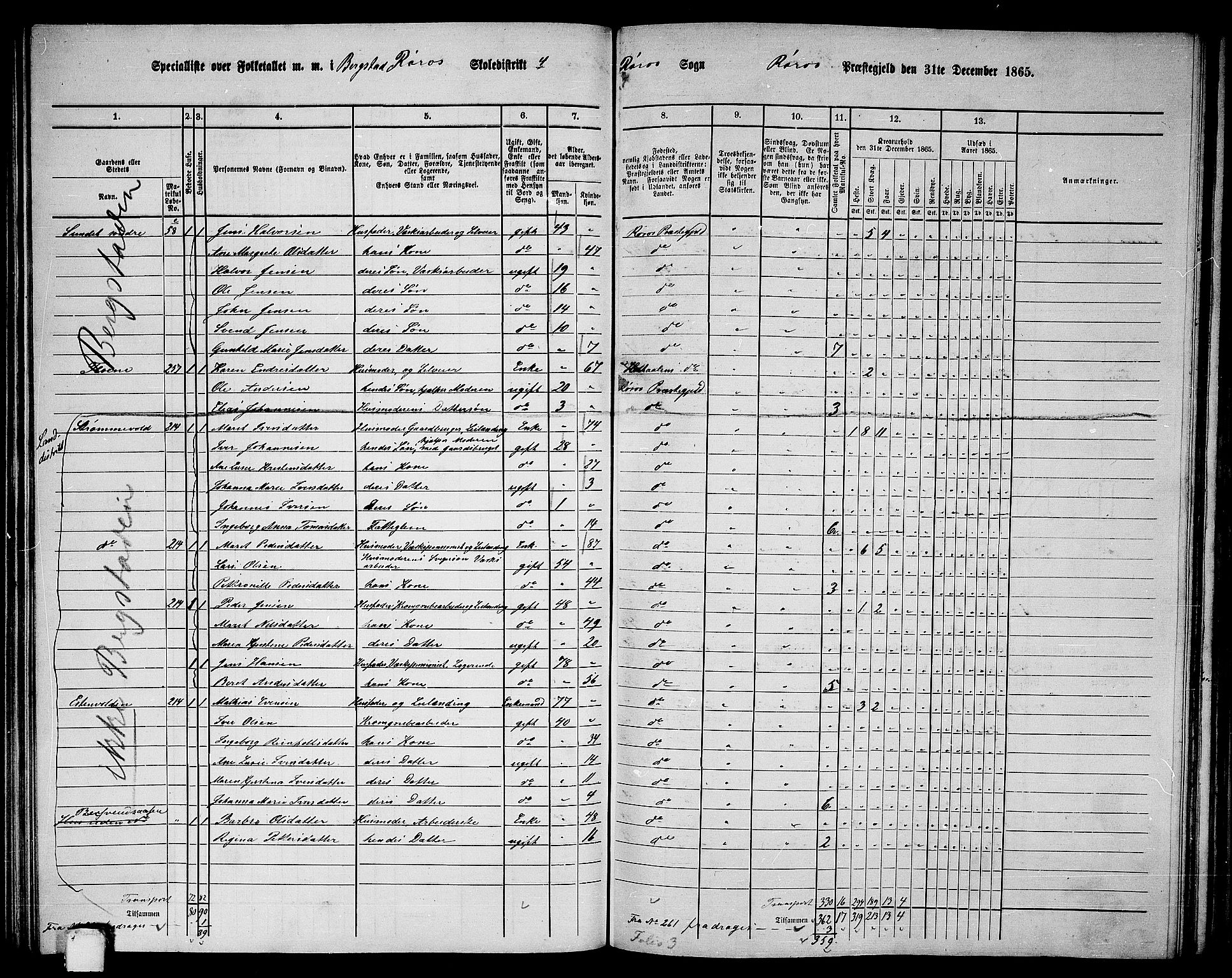 RA, 1865 census for Røros, 1865, p. 85