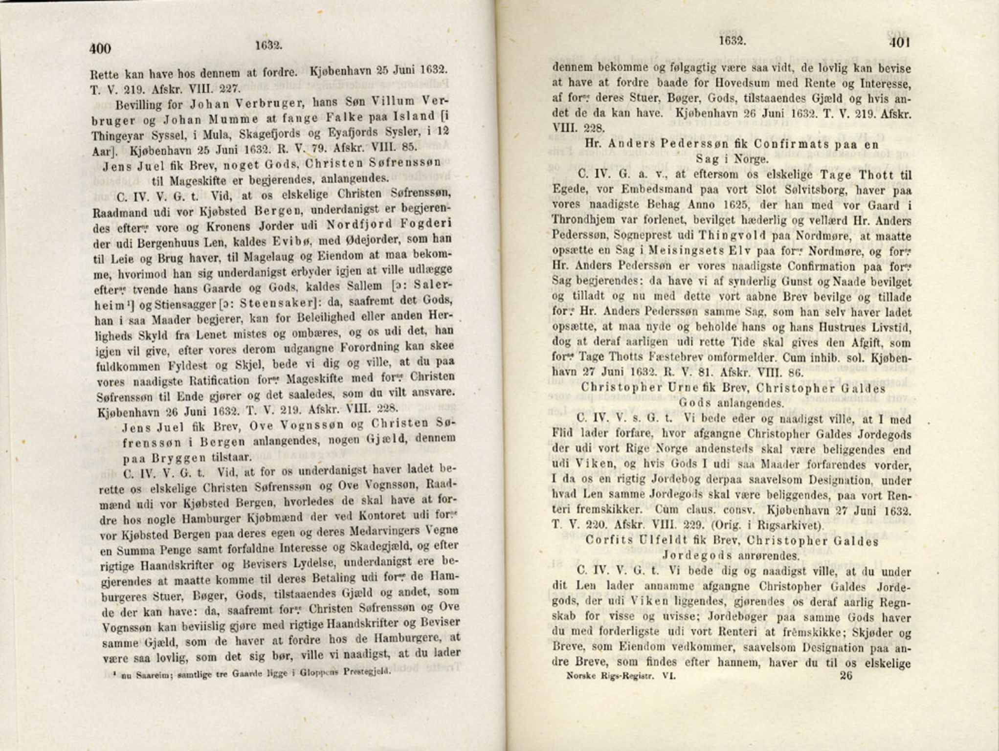 Publikasjoner utgitt av Det Norske Historiske Kildeskriftfond, PUBL/-/-/-: Norske Rigs-Registranter, bind 6, 1628-1634, p. 400-401