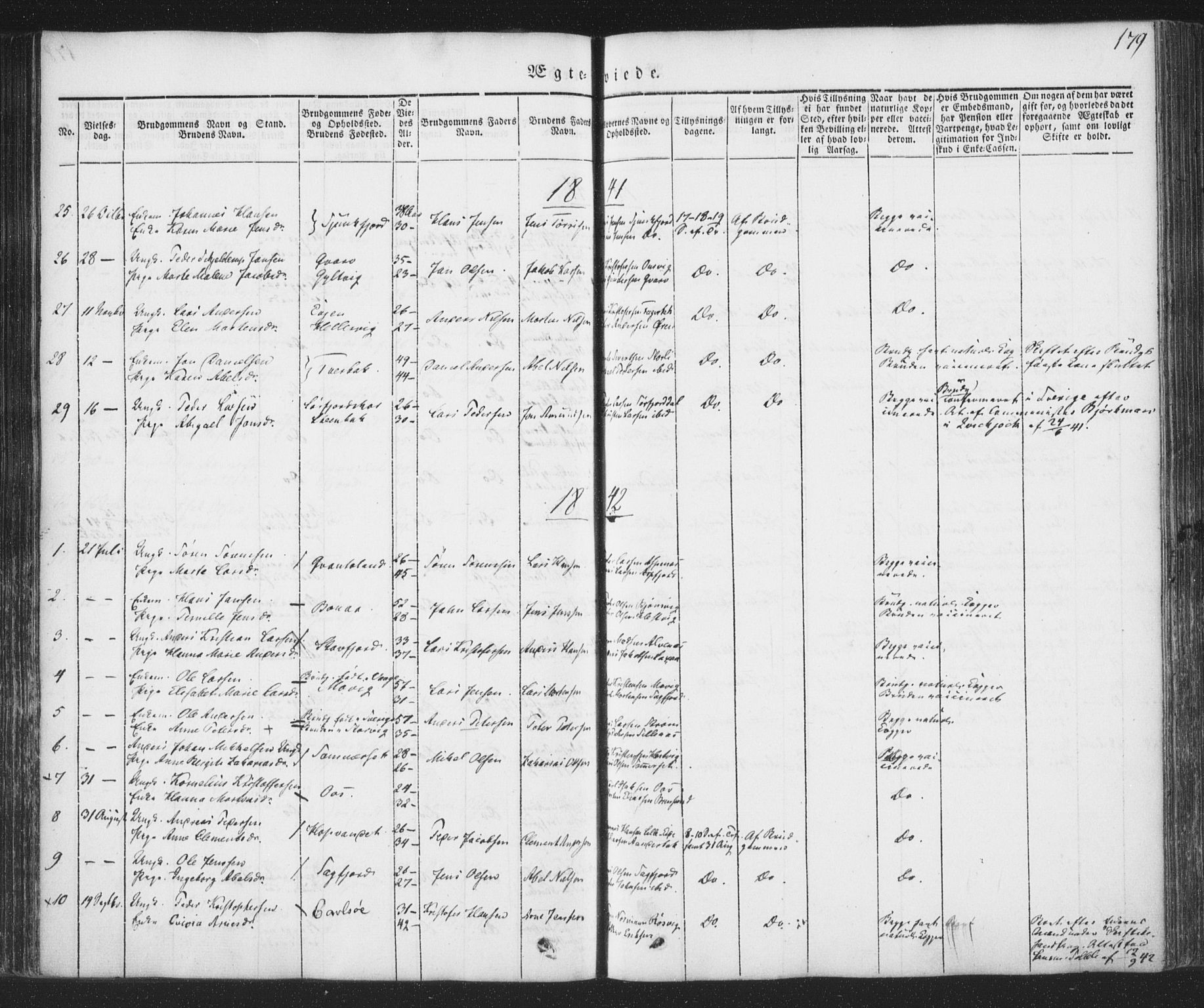 Ministerialprotokoller, klokkerbøker og fødselsregistre - Nordland, SAT/A-1459/853/L0769: Parish register (official) no. 853A08, 1836-1856, p. 179