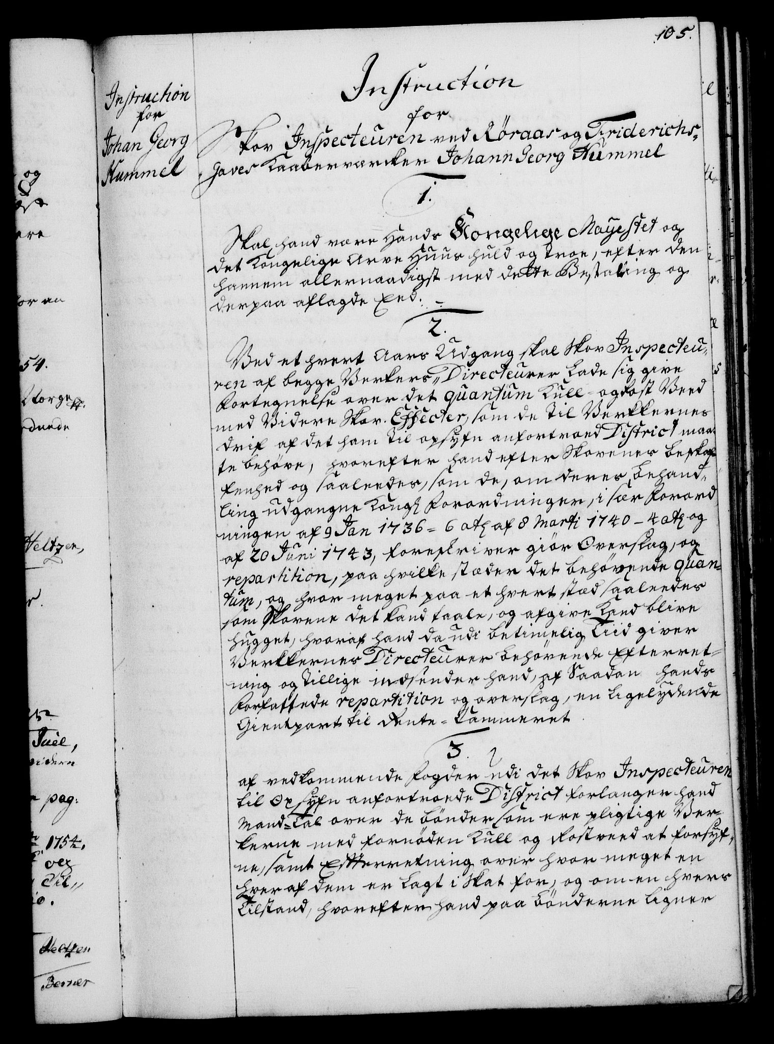 Rentekammeret, Kammerkanselliet, RA/EA-3111/G/Gg/Ggi/L0003: Norsk instruksjonsprotokoll med register (merket RK 53.36), 1751-1775, p. 105