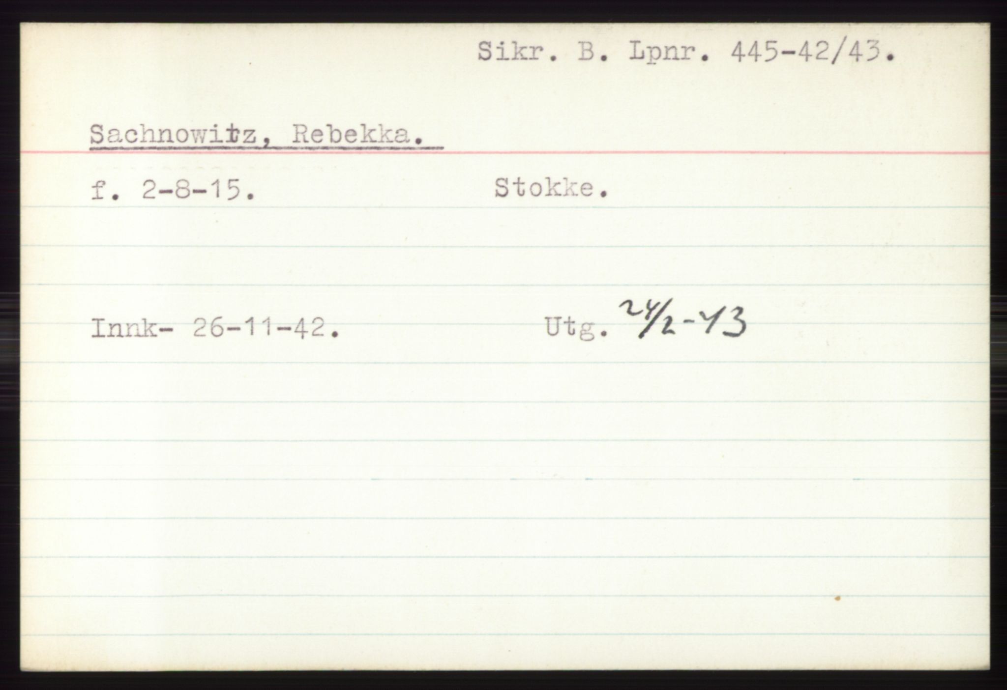 Statspolitiet - Hovedkontoret / Osloavdelingen, AV/RA-S-1329/C/Ck/Cke/L0005: Fangeregister; etternavn S - Å, 1941-1945, p. 2