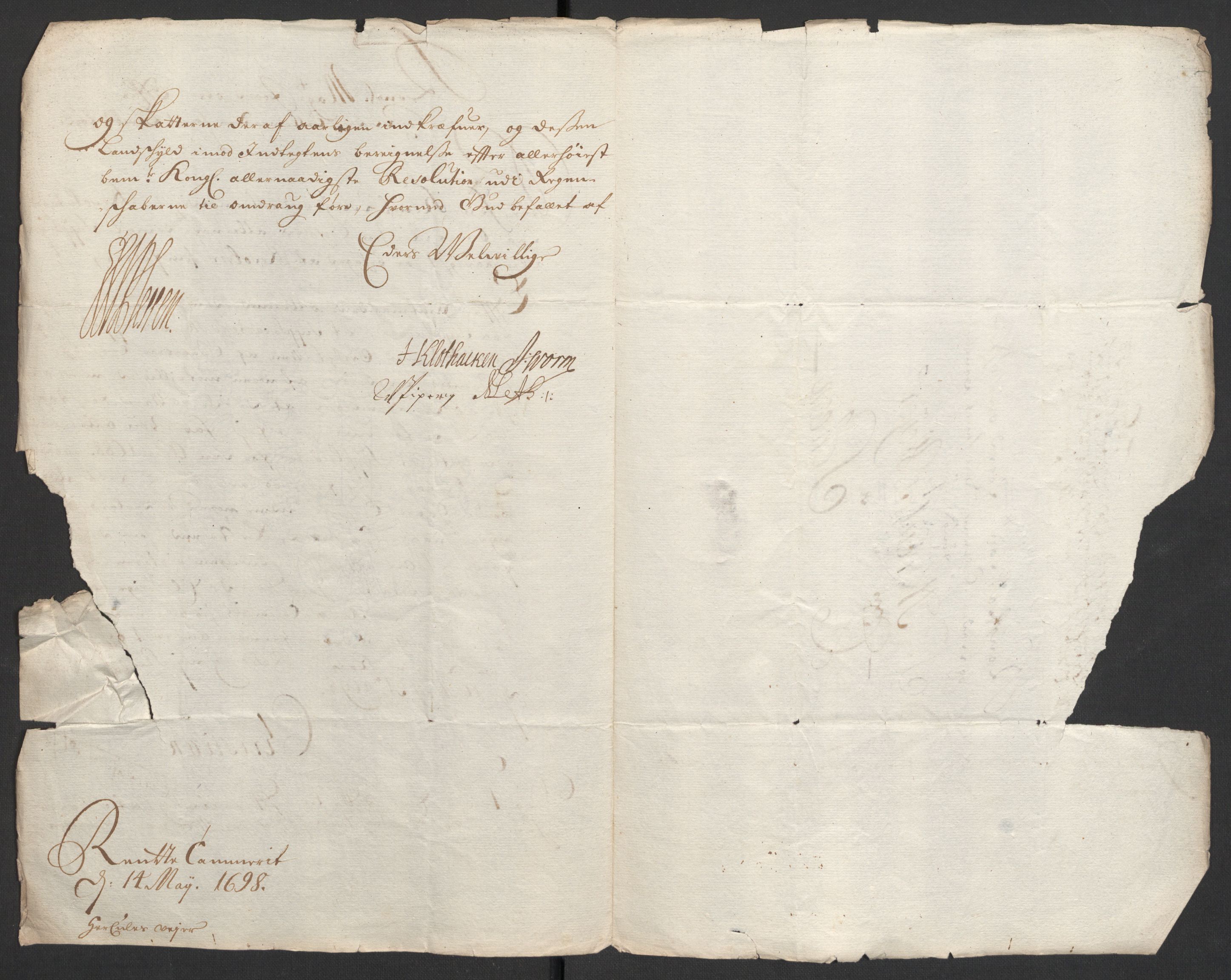 Rentekammeret inntil 1814, Reviderte regnskaper, Fogderegnskap, AV/RA-EA-4092/R36/L2099: Fogderegnskap Øvre og Nedre Telemark og Bamble, 1698, p. 279