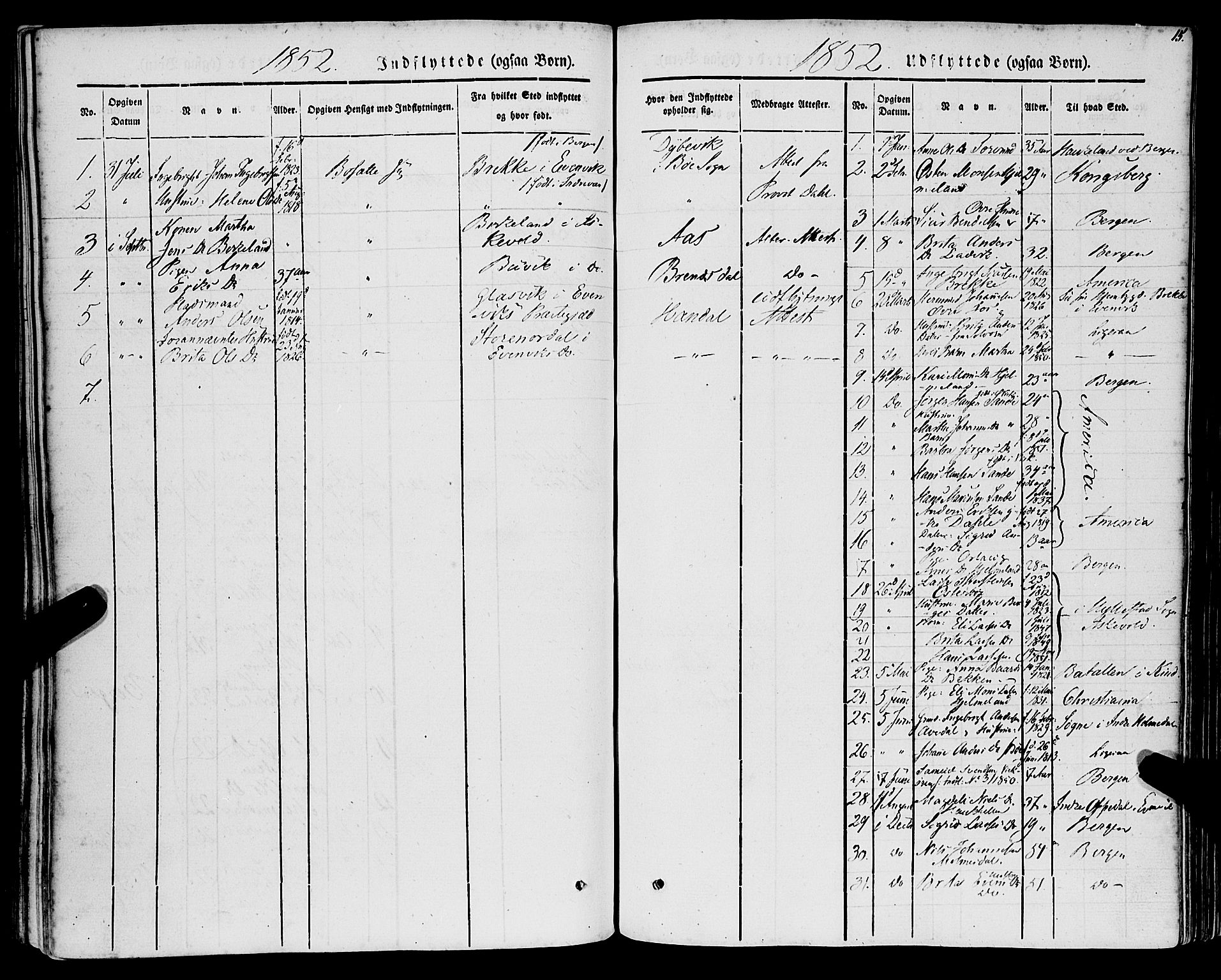 Lavik sokneprestembete, SAB/A-80901: Parish register (official) no. A 3, 1843-1863, p. 15